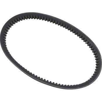 The Drive Belt by Epi is a black, oval rubber timing belt with aramid-reinforced cord and evenly spaced inner teeth, designed as an OEM replacement for 450cc ATVs, displayed on a white background.