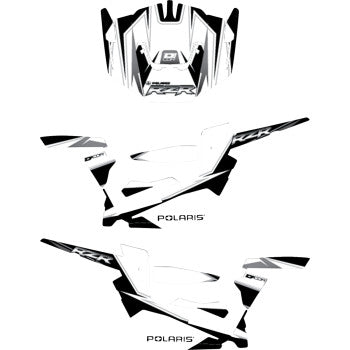 Polaris RZR 2 Door Complete Graphics Kit White Black by D'Cor Visuals