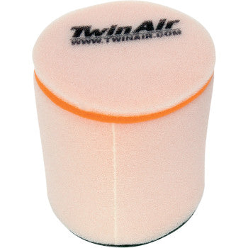 The Honda Standard Air Filter by Twin Air is a cylindrical foam filter for motocross, featuring a pale peach color, orange top seam, and black "Twin Air" branding on the surface.