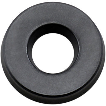 A black, round Shock Oil Seal 12.5 mm x 27 mm KYB by Race Tech, featuring a large central hole, commonly used in shock seals, viewed from above against a white background.