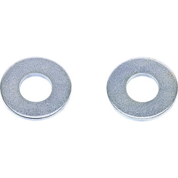 Two Bolt Washers Fender M8 x 20, zinc plated steel with central holes, are shown side by side on a white background.