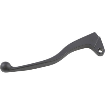 The Clutch Lever Black by Torc1 is a die cast A 360 aluminum motorcycle lever for clutch or brake use, featuring a rounded end and attachment hole, shown against a white background.