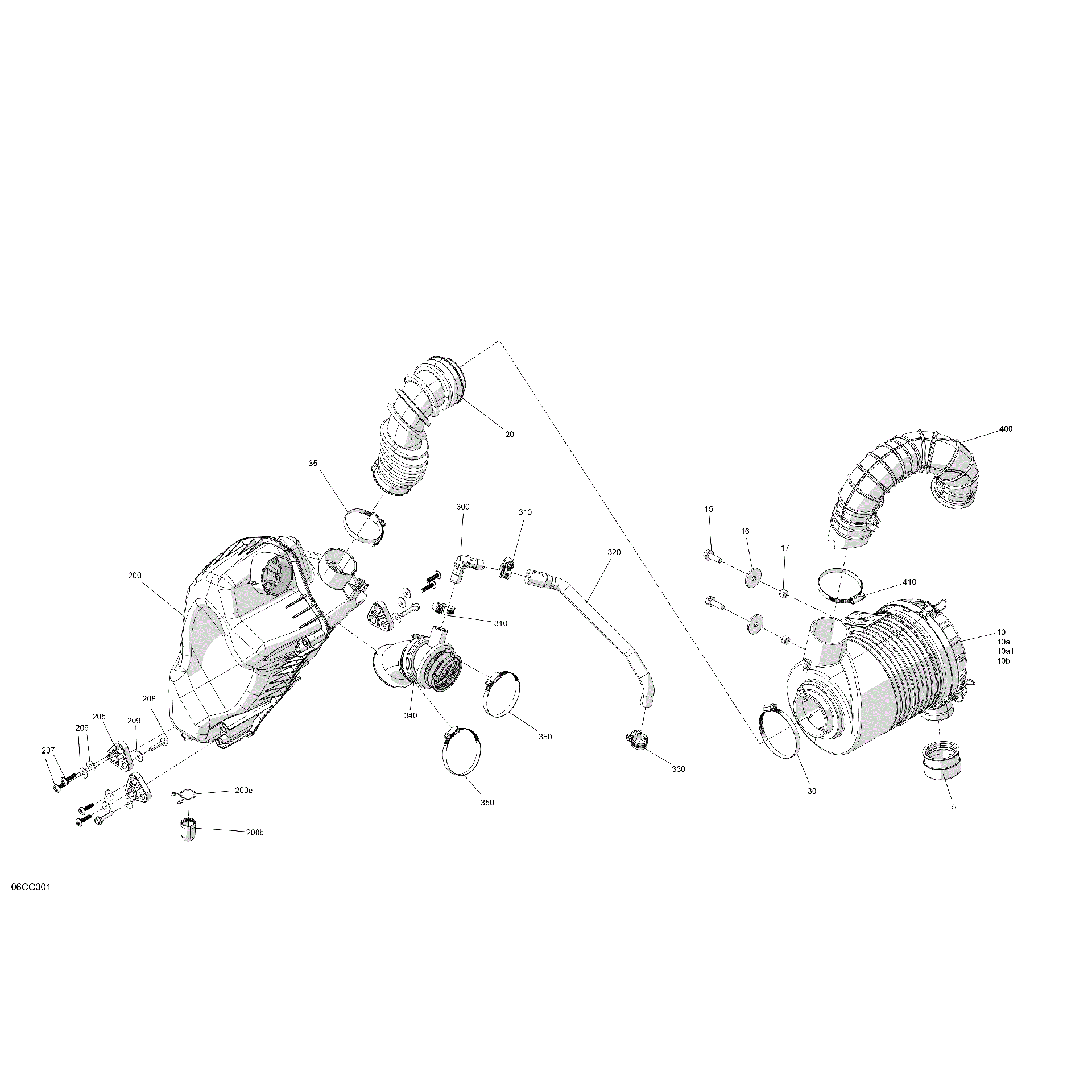 An Image of a Genuine Can-Am Parts Schematic Diagram showing the schematic - ENGINE - AIR INTAKE - EVAP
