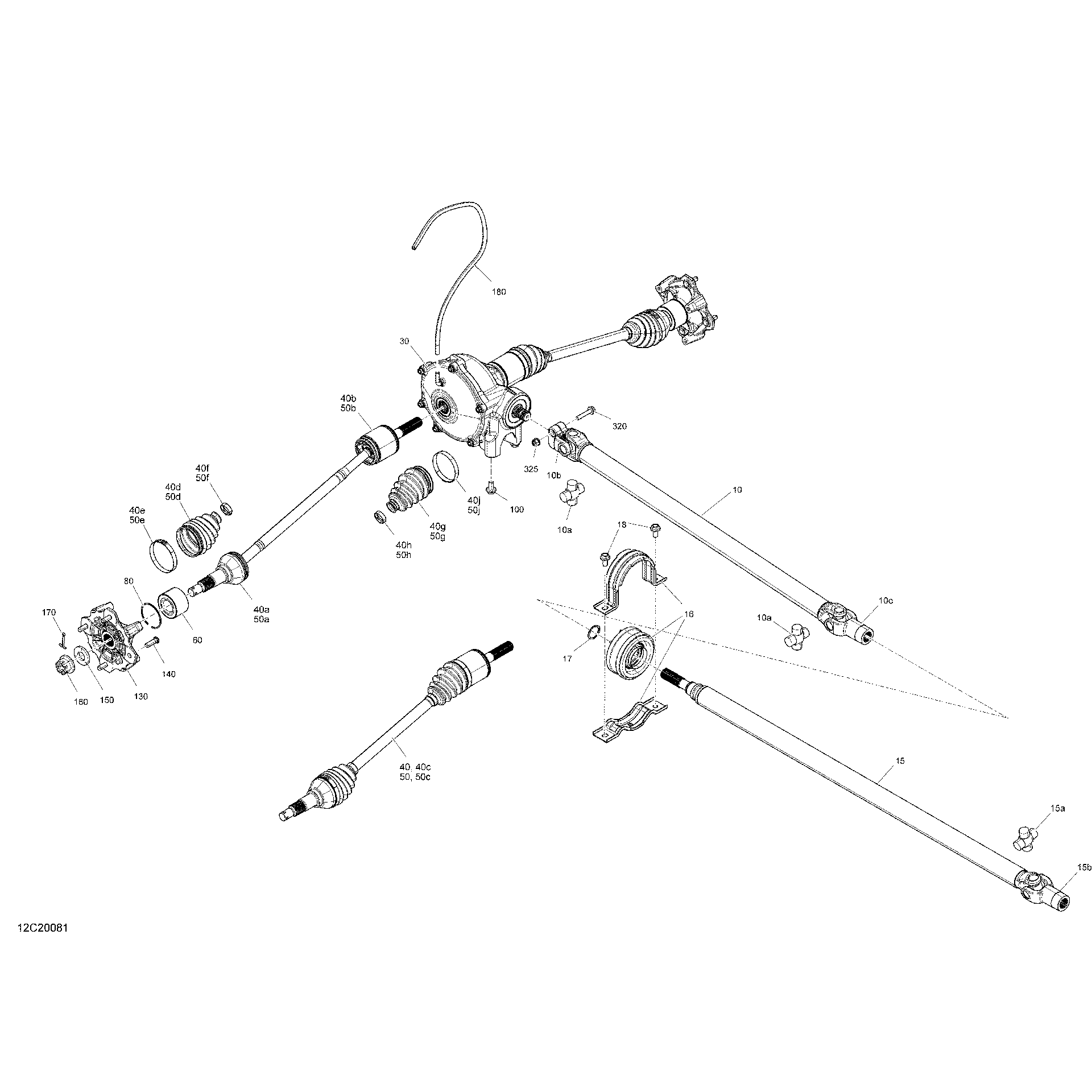 An Image of a Genuine Can-Am Parts Schematic Diagram showing the schematic - FRONT DRIVE - COMMON PARTS - MAX - DPS