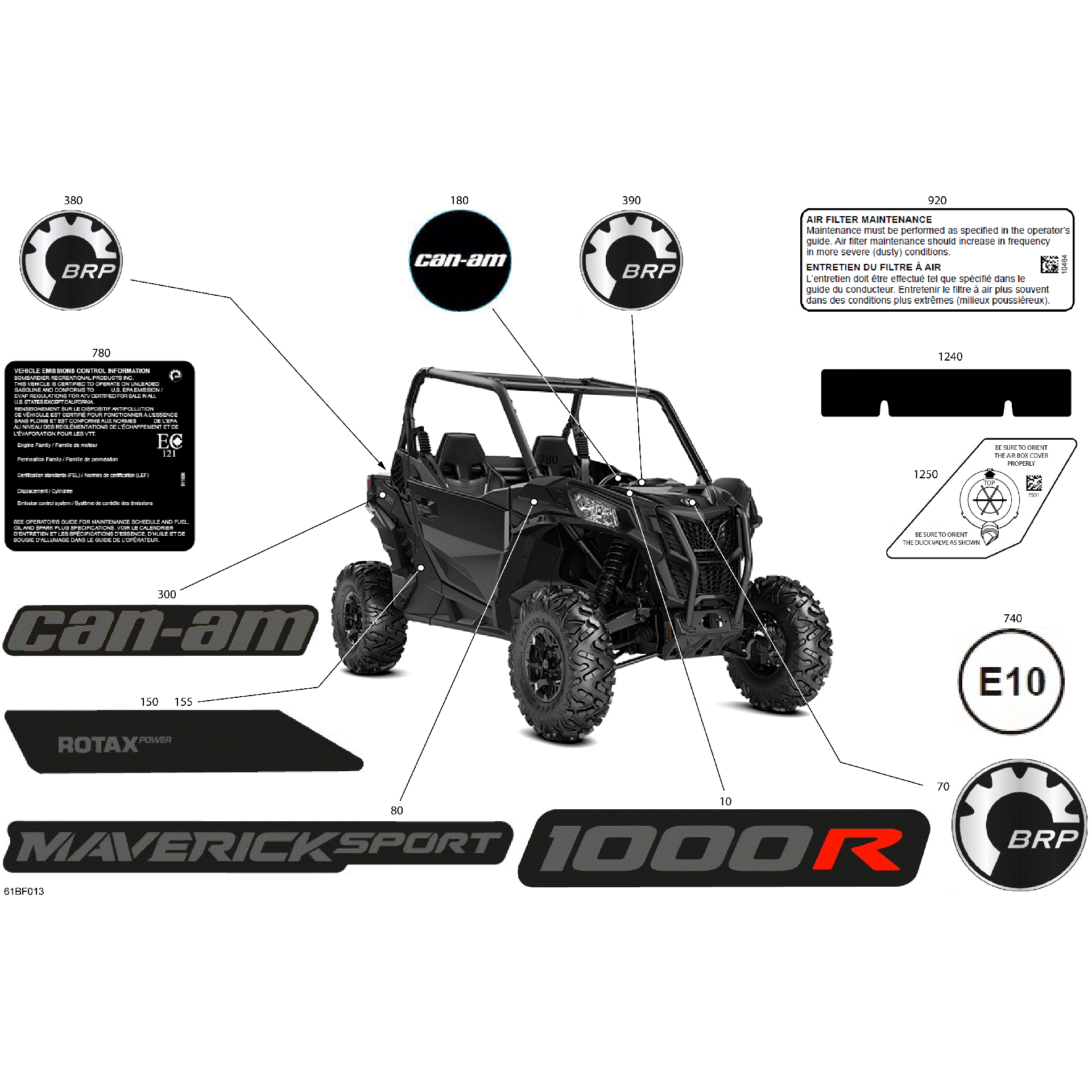 An Image of a Genuine Can-Am Parts Schematic Diagram showing the schematic - BODY - DECALS
