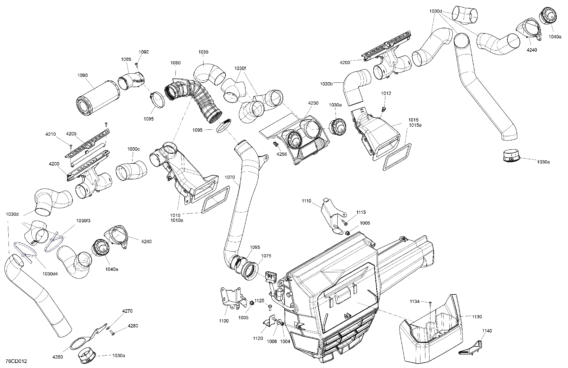 An Image of a Genuine Can-Am Parts Schematic Diagram showing the schematic - ENCLOSURE CAB - AIR CONDITIONING SYSTEM