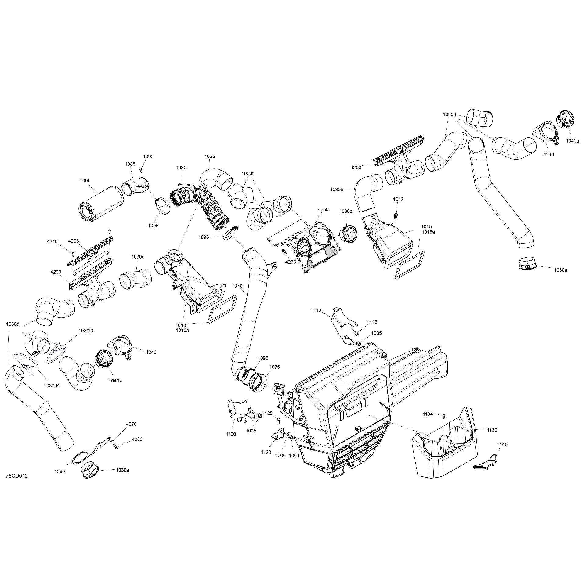 An Image of a Genuine Can-Am Parts Schematic Diagram showing the schematic - ENCLOSURE CAB - AIR CONDITIONING SYSTEM