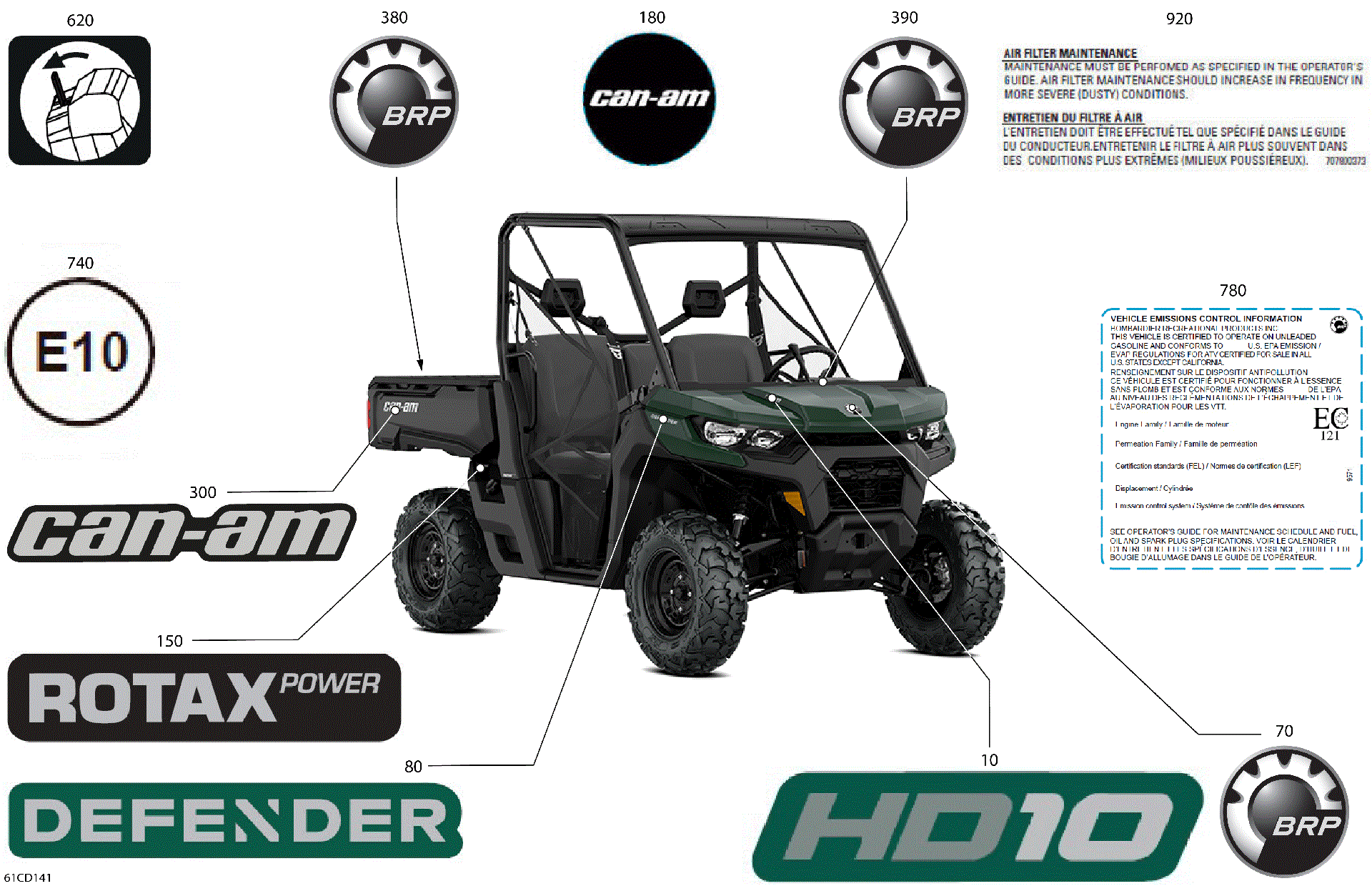 An Image of a Genuine Can-Am Parts Schematic Diagram showing the schematic - BODY - DECALS