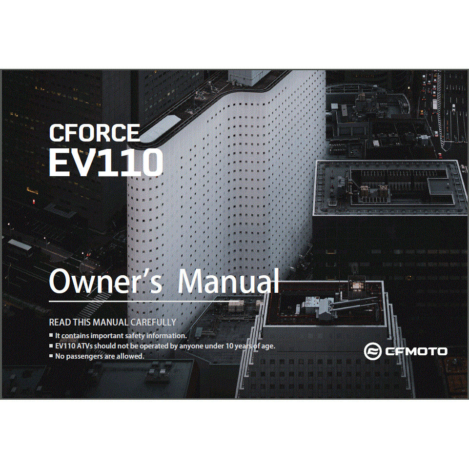An Image of a genuine CFMOTO Parts Schematic Diagram showing the group - OWNER'S MANUAL - 2024 CFMOTO CFORCE EV110
