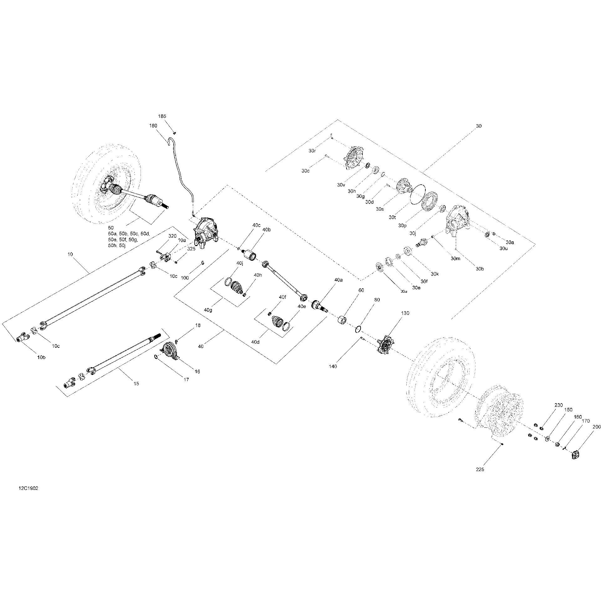 An Image of a Genuine Can-Am Parts Schematic Diagram showing the schematic - FRONT DRIVE - HD10