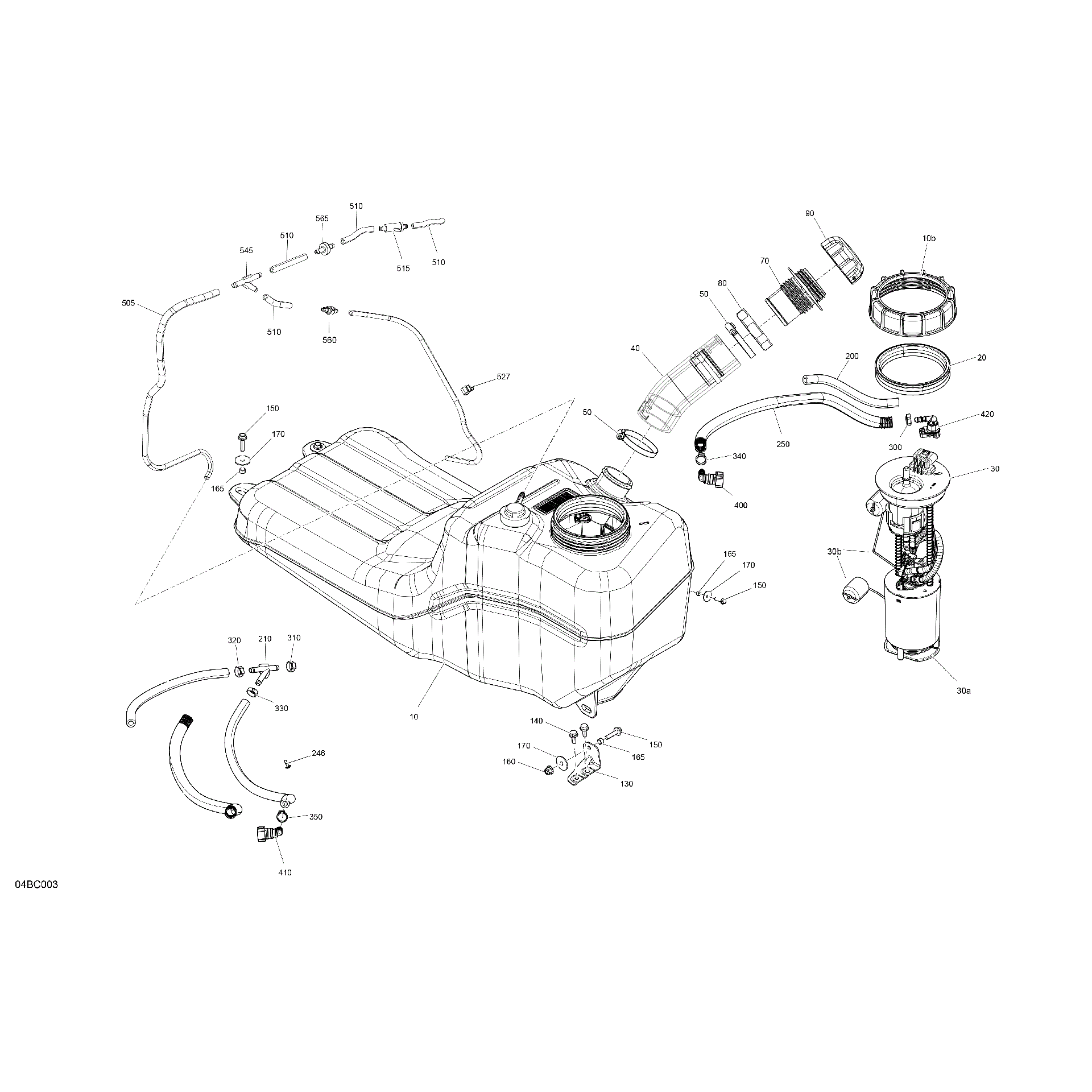 An Image of a Genuine Can-Am Parts Schematic Diagram showing the schematic - ENGINE - FUEL