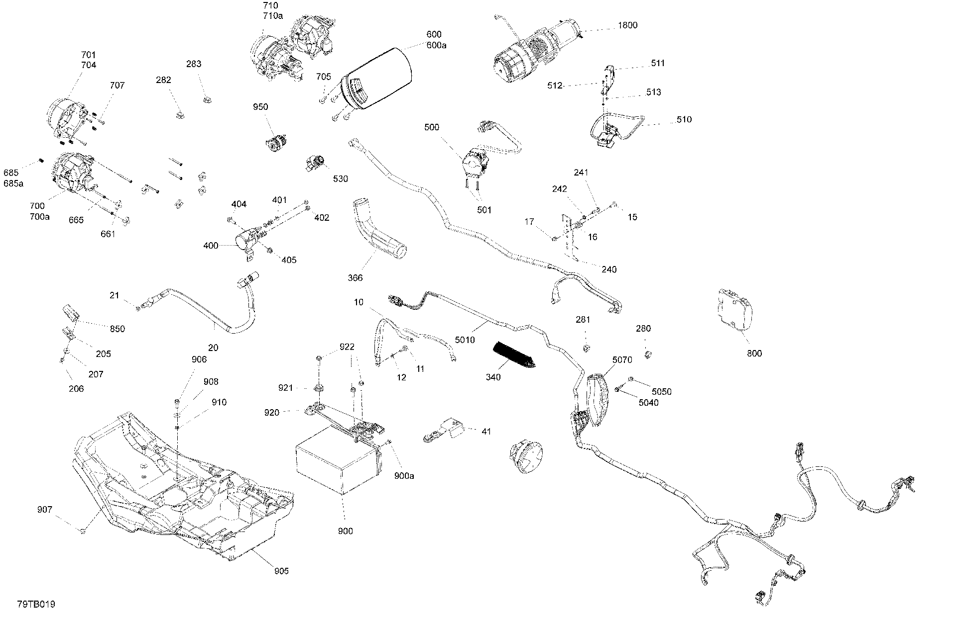 An Image of a Genuine Can-Am Parts Schematic Diagram showing the schematic - ELECTRIC - SYSTEM