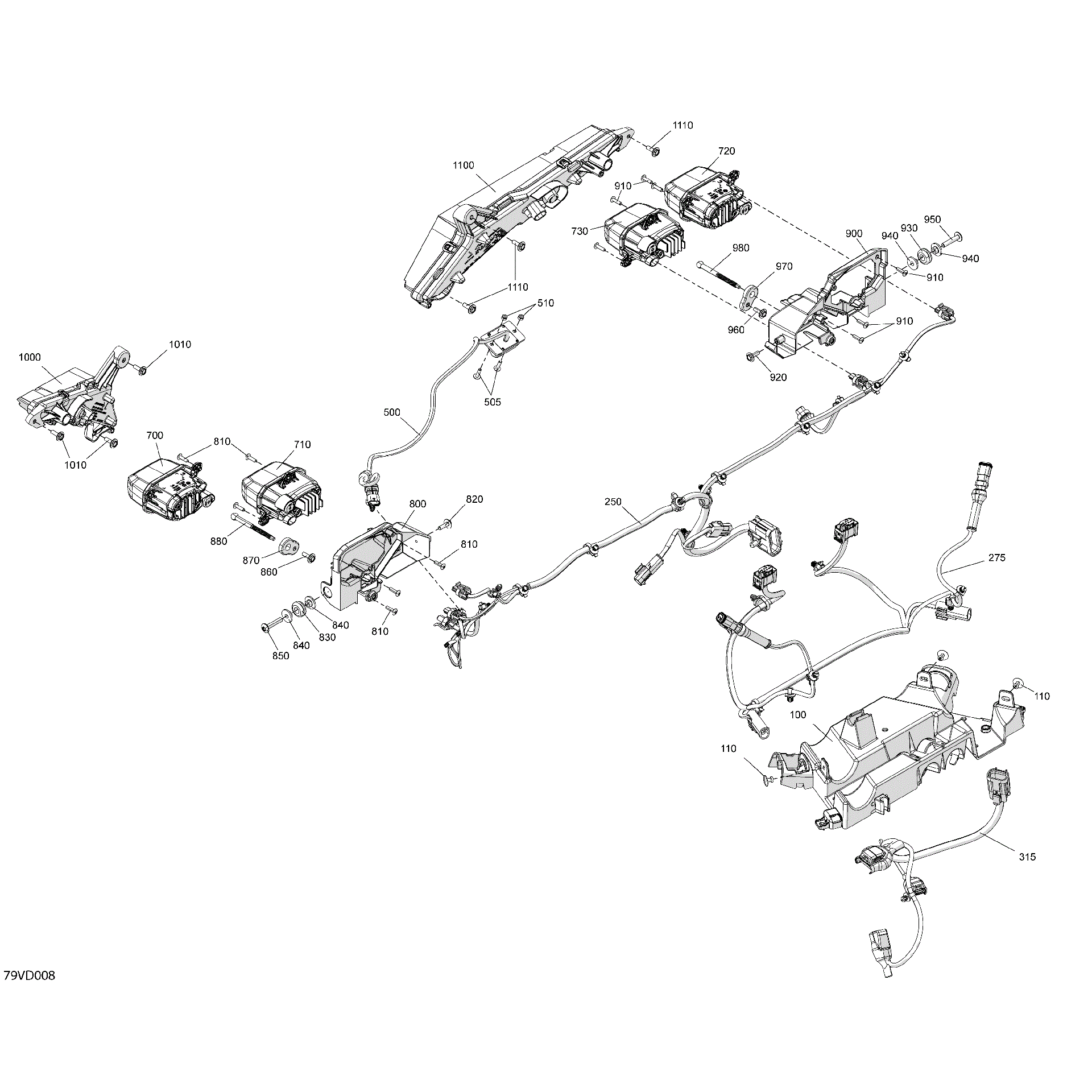 An Image of a Genuine Can-Am Parts Schematic Diagram showing the schematic - ELECTRIC - FRONT SECTION