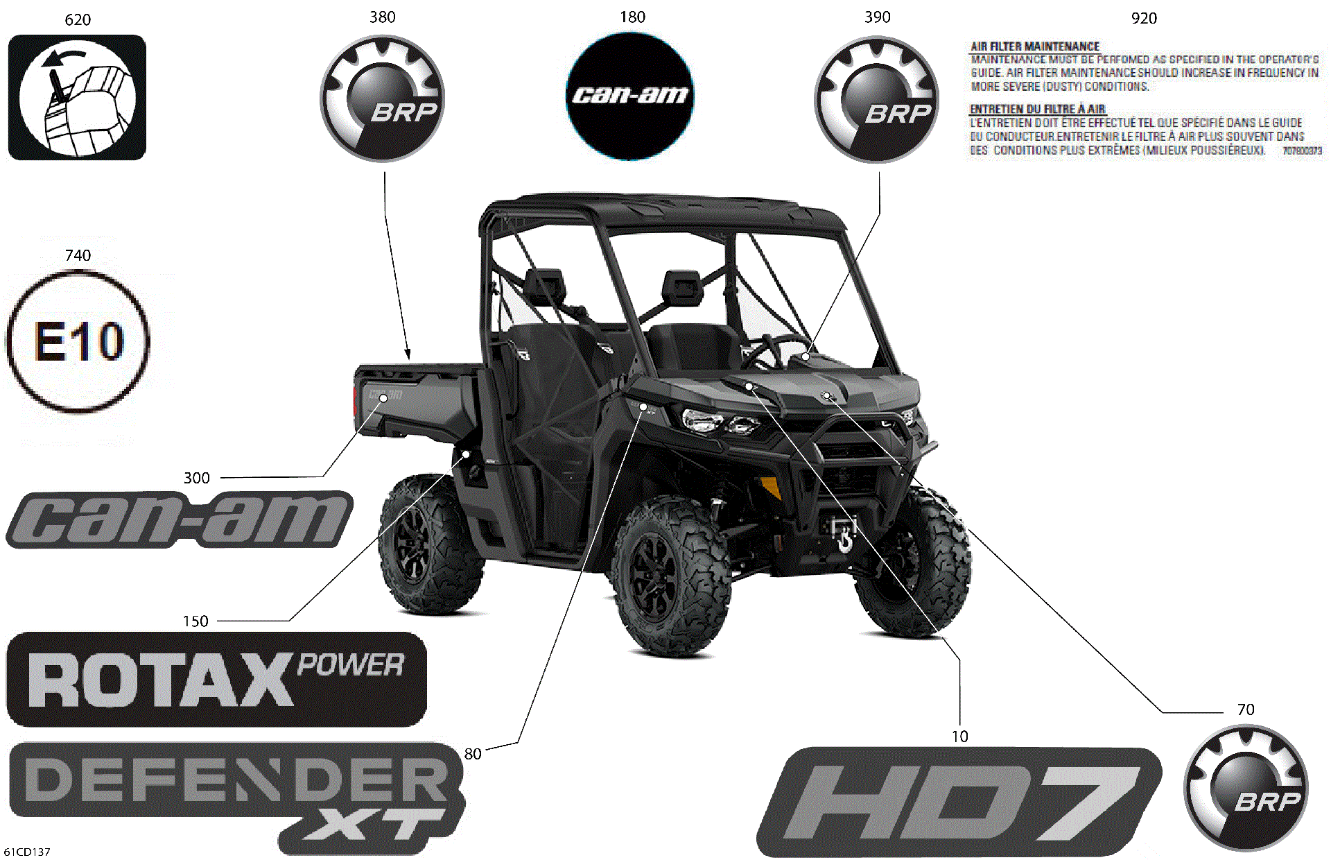 An Image of a Genuine Can-Am Parts Schematic Diagram showing the schematic - BODY - DECALS