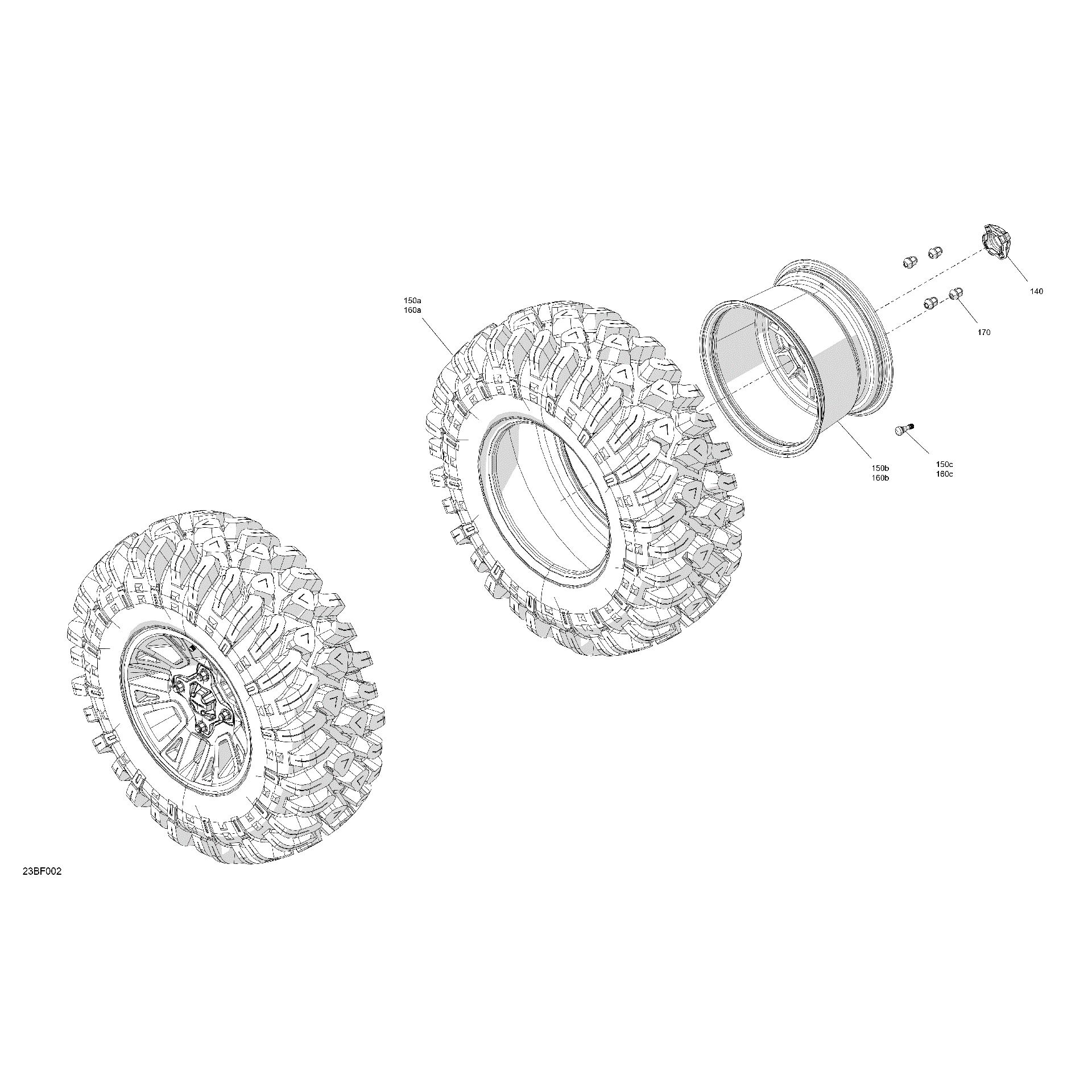 An Image of a Genuine Can-Am Parts Schematic Diagram showing the schematic - DRIVE - REAR WHEELS