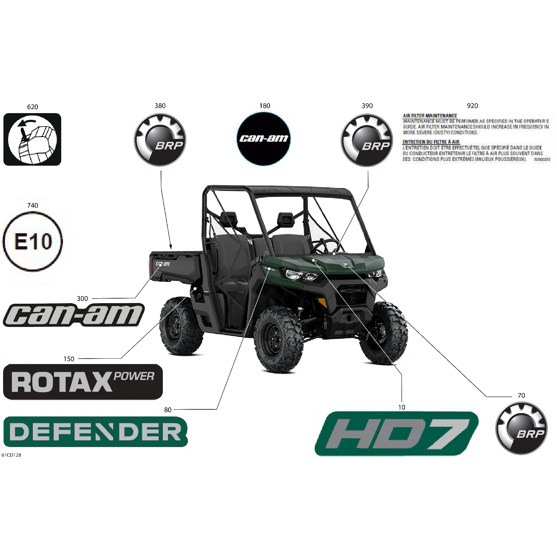 An Image of a Genuine Can-Am Parts Schematic Diagram showing the schematic - BODY - DECALS