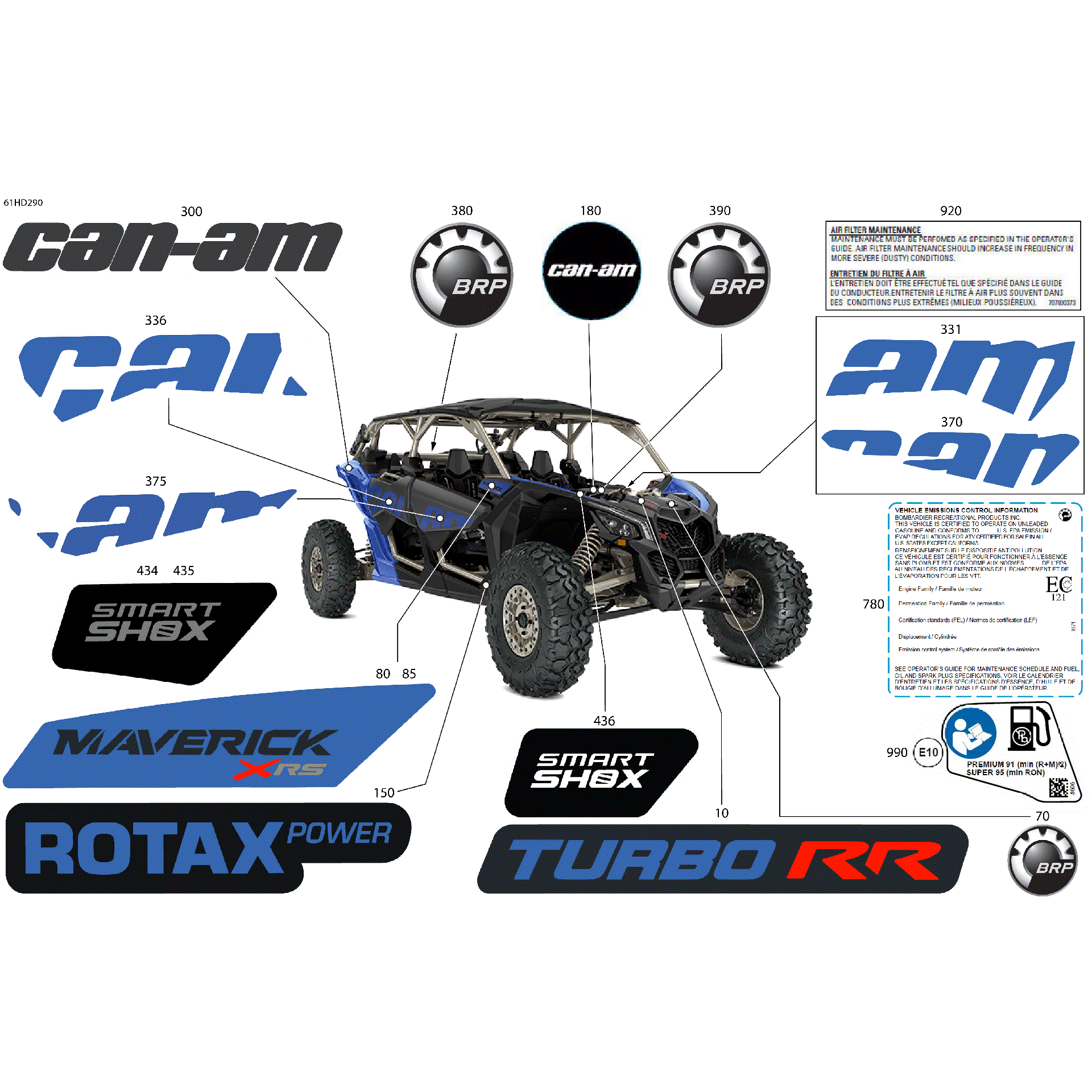 An Image of a Genuine Can-Am Parts Schematic Diagram showing the schematic - BODY - DECALS