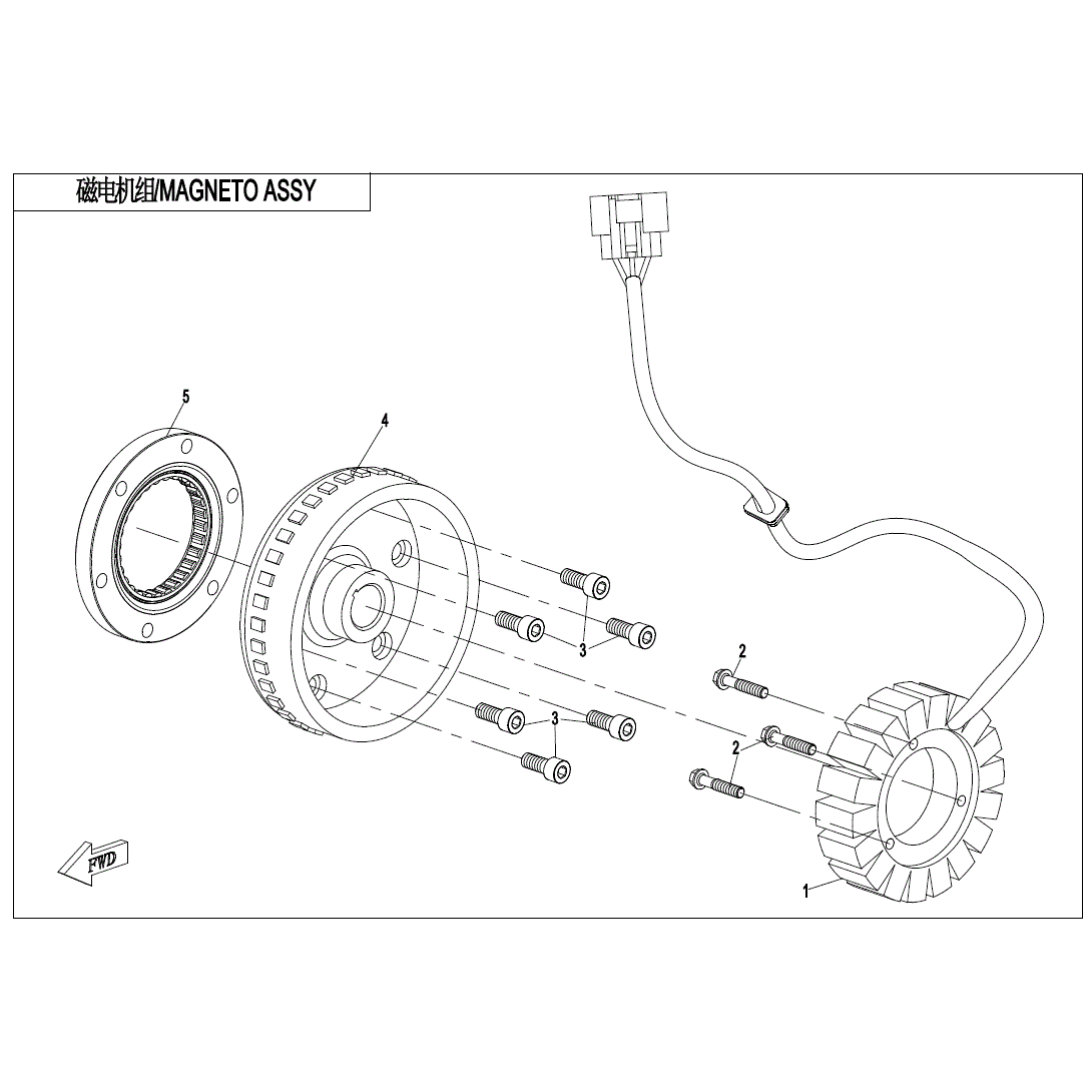 An Image of a genuine CFMOTO Parts Schematic Diagram showing the group - MAGNETO ASSY. - 2023 CFMOTO CFORCE 1000
