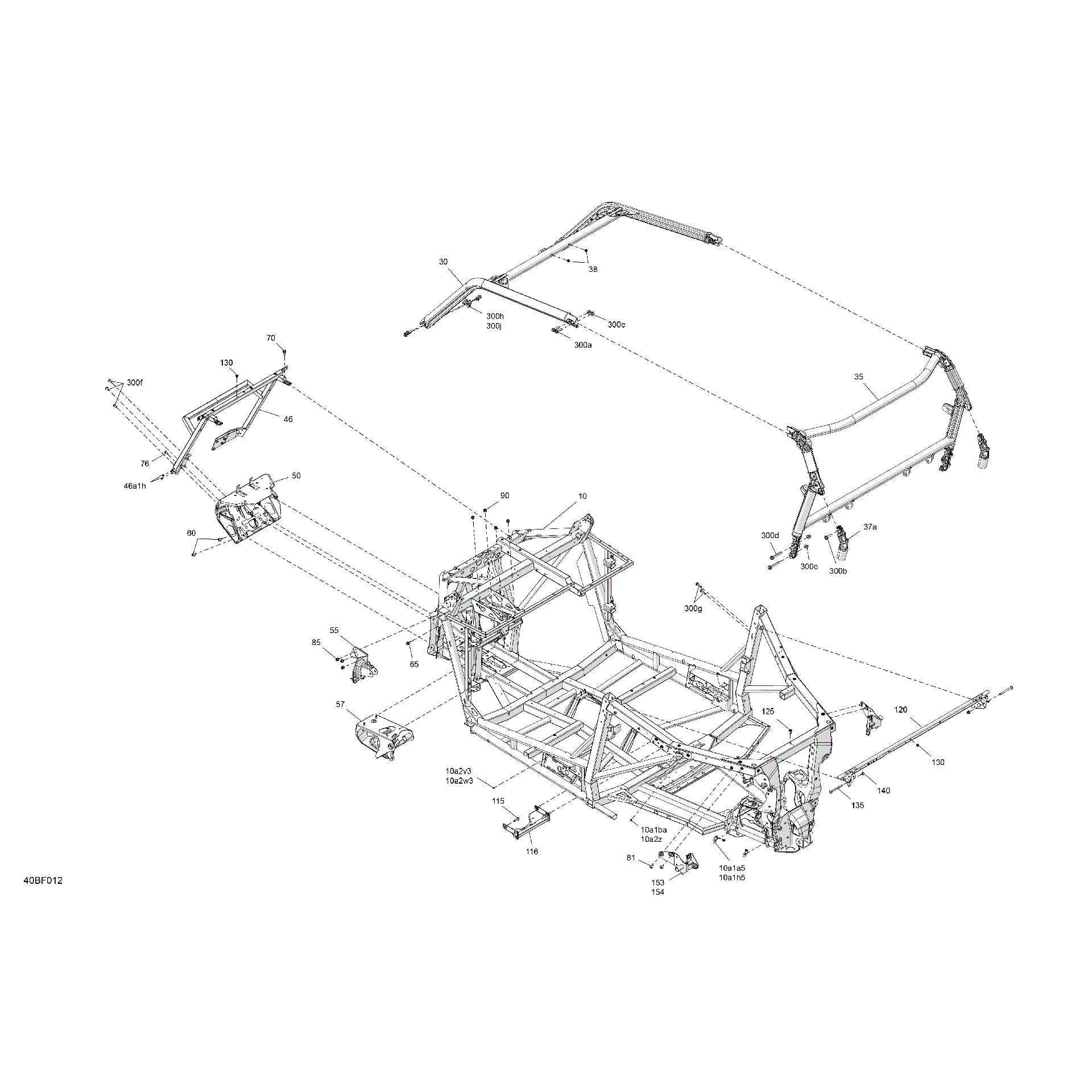 An Image of a Genuine Can-Am Parts Schematic Diagram showing the schematic - FRAME - SYSTEM