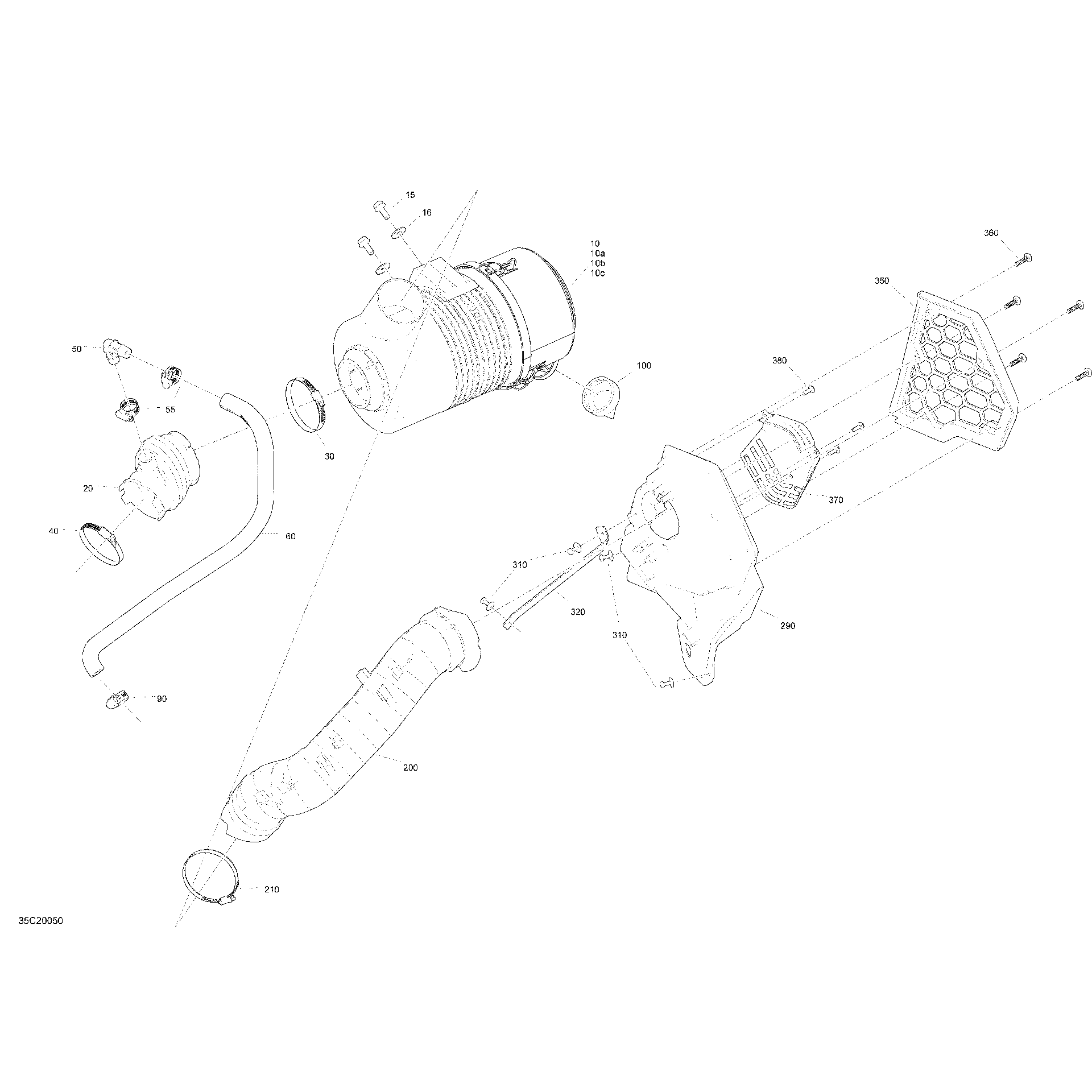 An Image of a Genuine Can-Am Parts Schematic Diagram showing the schematic - AIR INTAKE
