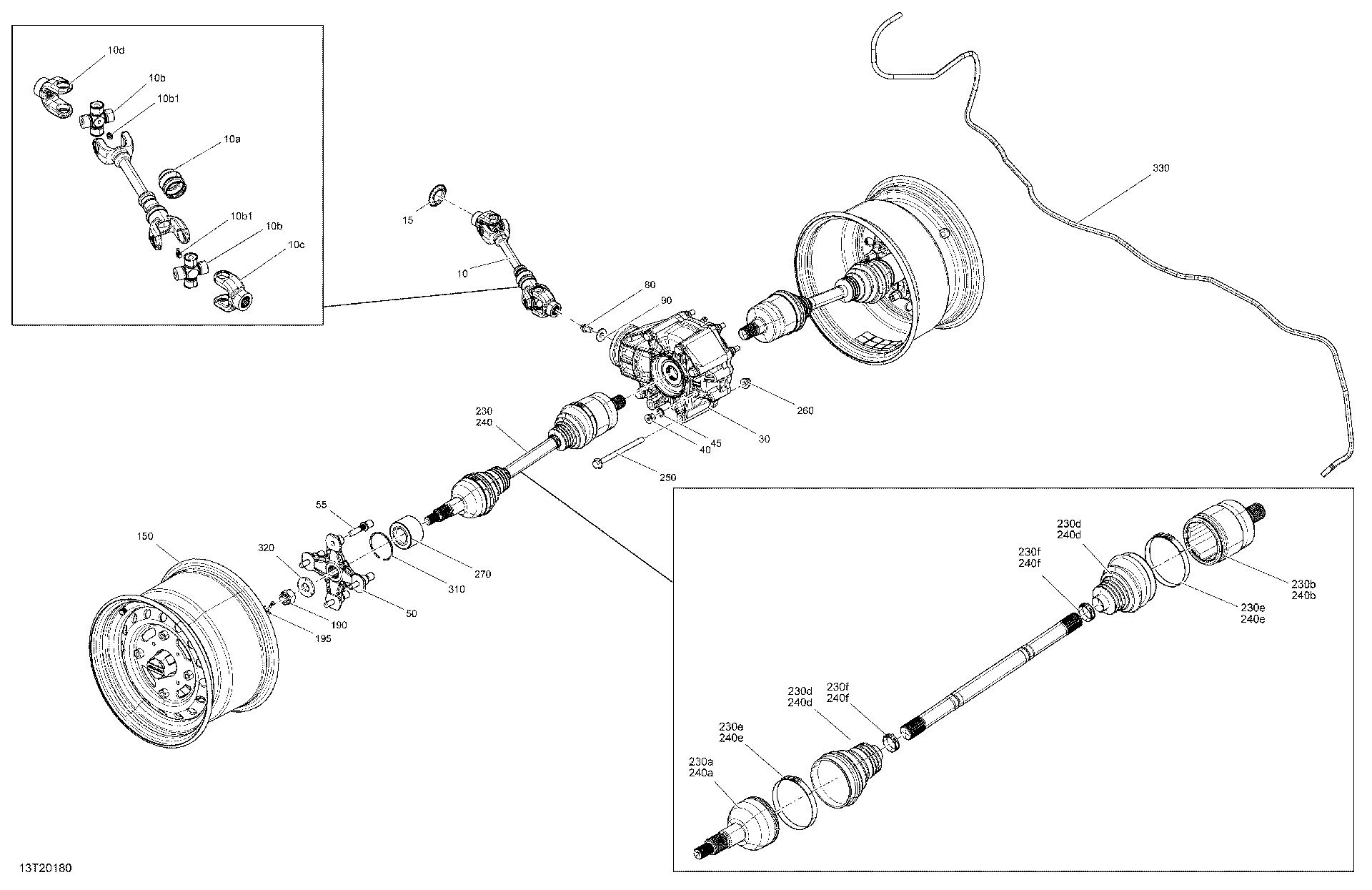 An Image of a Genuine Can-Am Parts Schematic Diagram showing the schematic - REAR DRIVE - COMMON PARTS