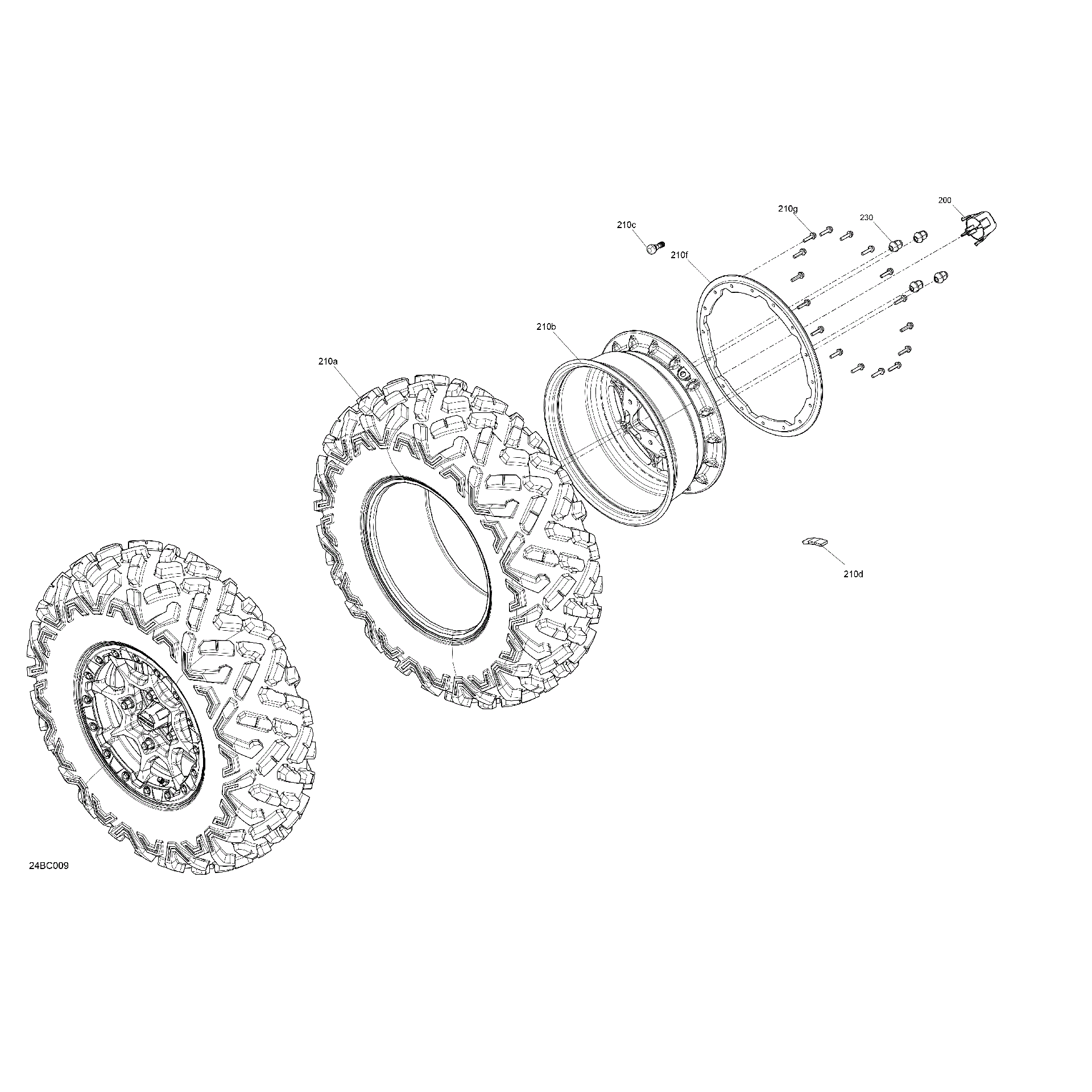 An Image of a Genuine Can-Am Parts Schematic Diagram showing the schematic - DRIVE - FRONT WHEELS