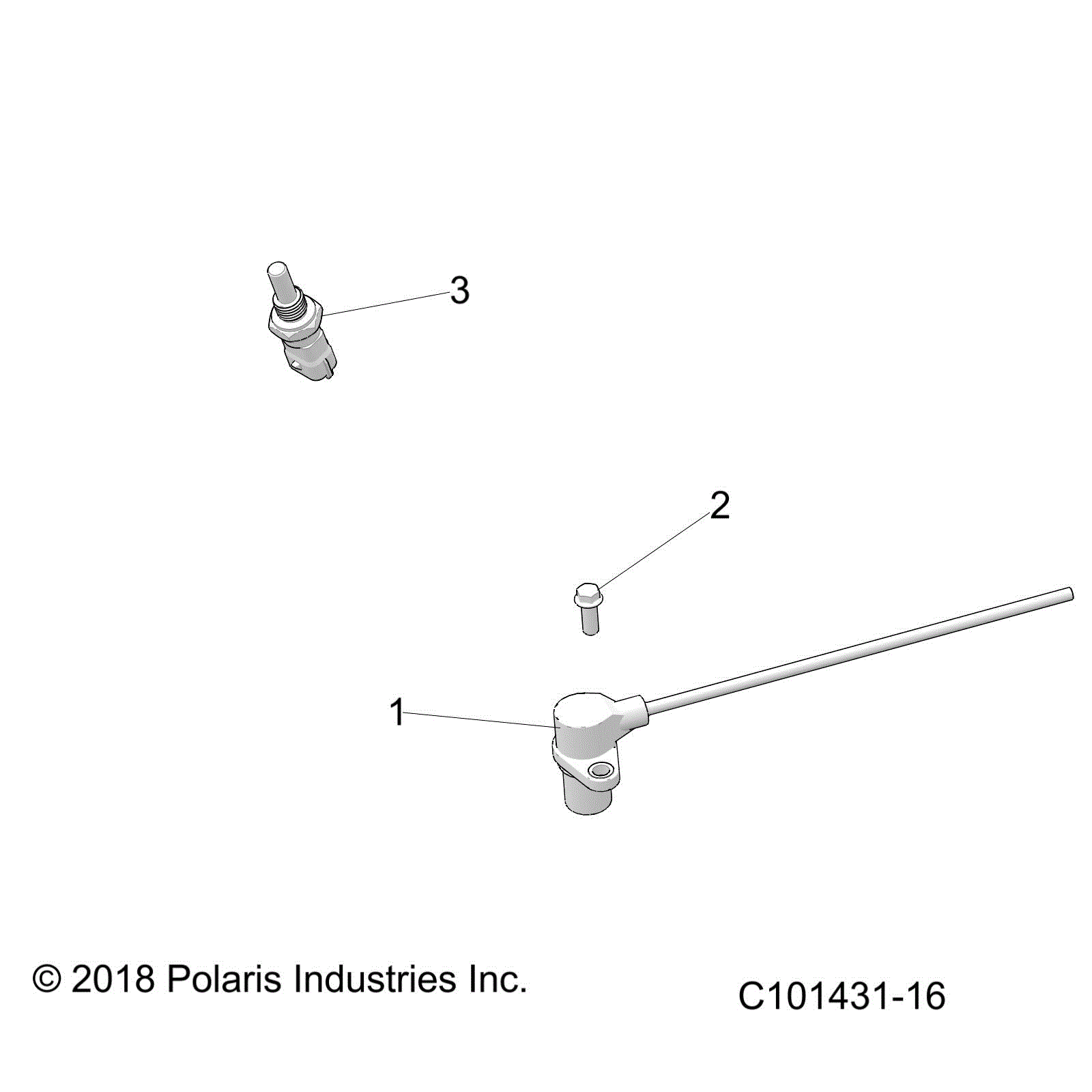 An Image of a Genuine Polaris Parts Schematic Diagram showing the schematic - ENGINE: SENSORS - 2020 POLARIS SCRAMBLER XP 1000 55"