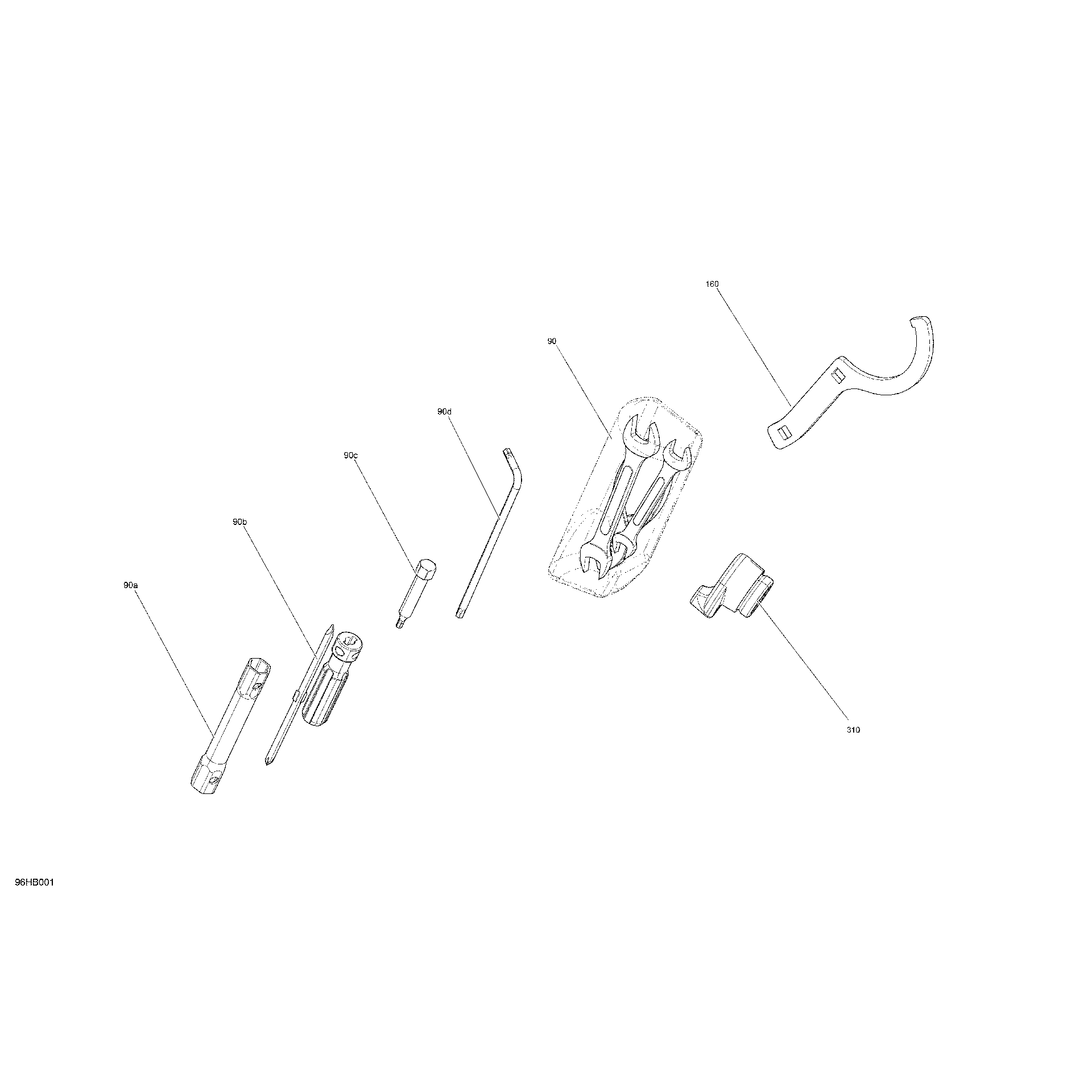 An Image of a Genuine Can-Am Parts Schematic Diagram showing the schematic - MISCELLANEOUS - TOOLS