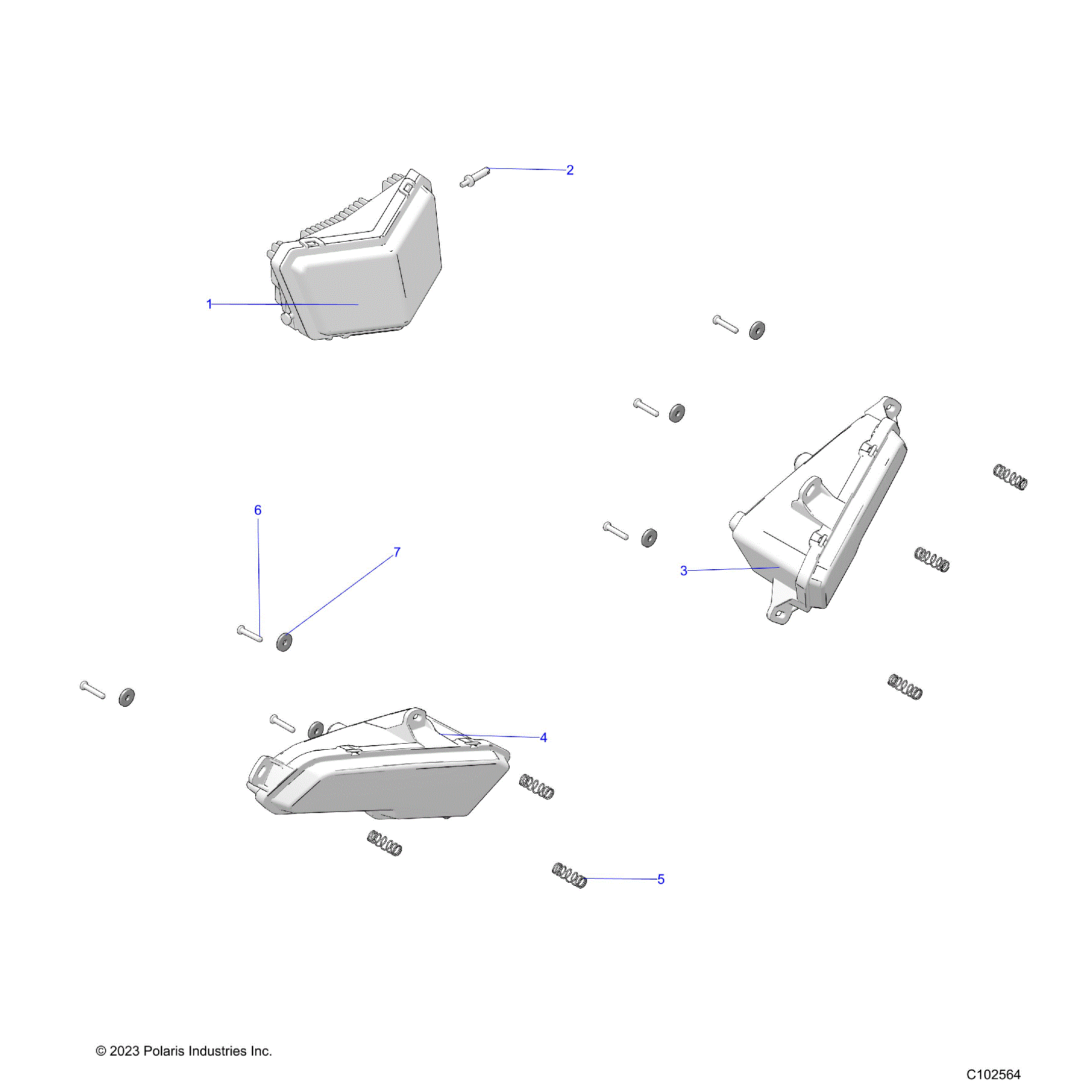 An Image of a Genuine Polaris Parts Schematic Diagram showing the schematic - ELECTRICAL: HEADLIGHTS - 2026 POLARIS SPORTSMAN XP 1000 55"
