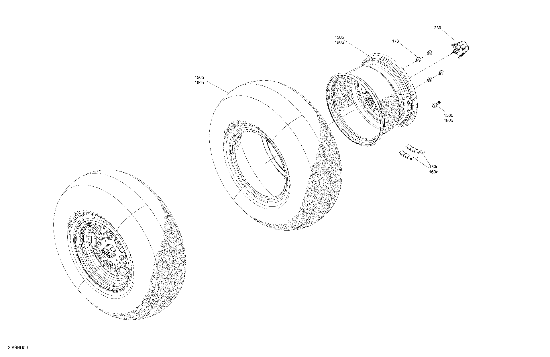 An Image of a Genuine Can-Am Parts Schematic Diagram showing the schematic - DRIVE - REAR WHEELS