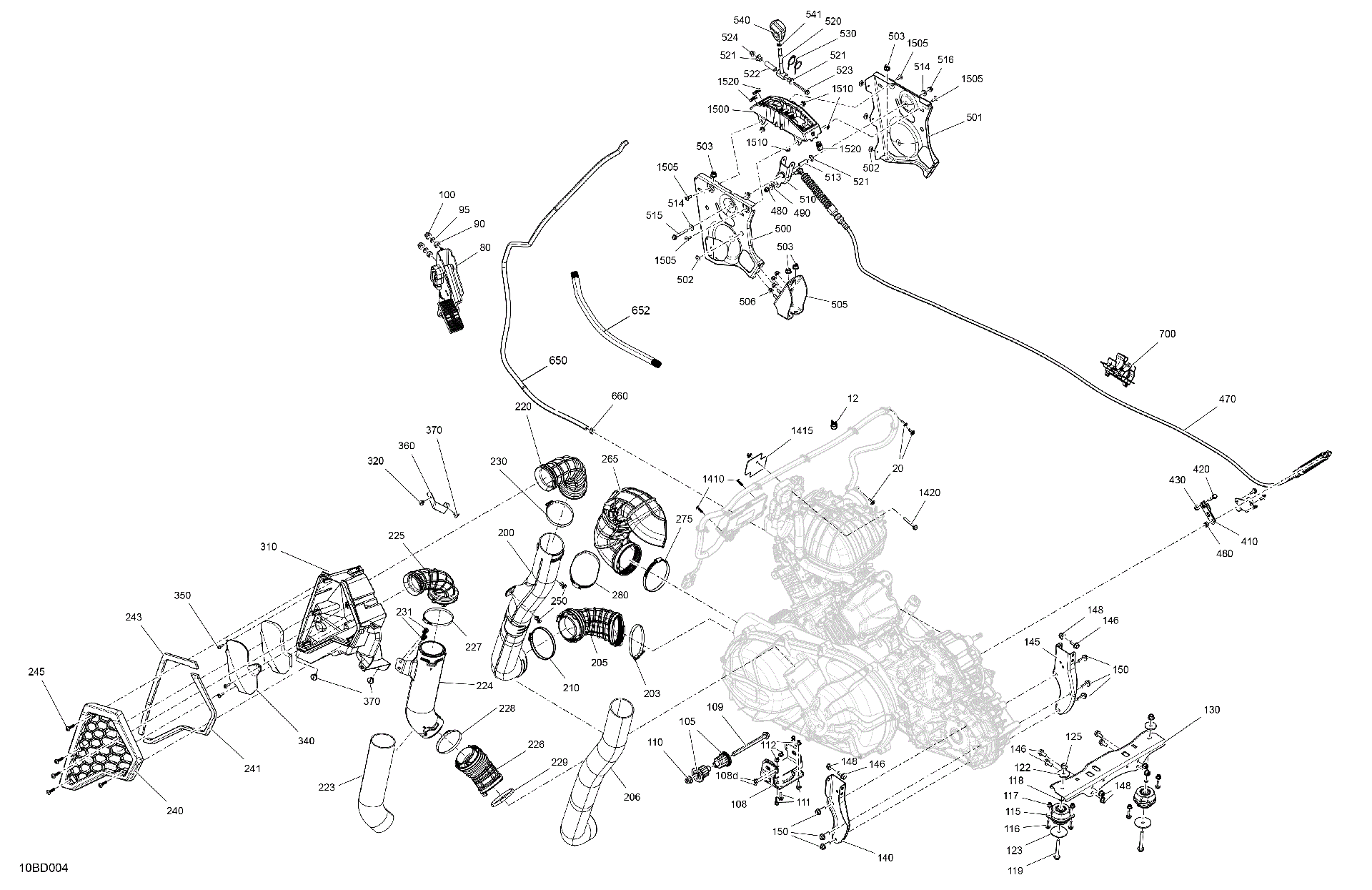 An Image of a Genuine Can-Am Parts Schematic Diagram showing the schematic - ENGINE - SYSTEM