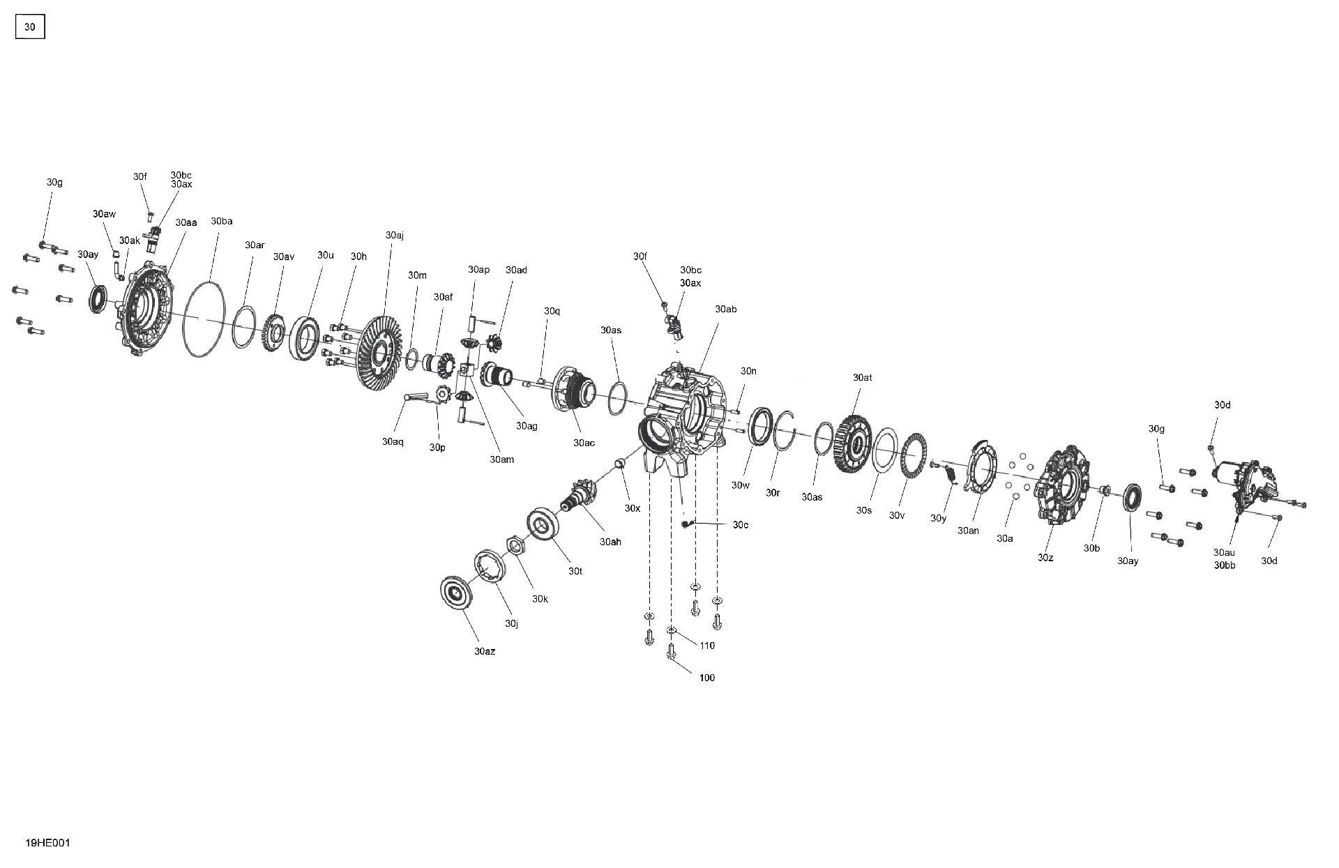 An Image of a Genuine Can-Am Parts Schematic Diagram showing the schematic - DRIVE - FRONT - DIFFERENTIAL PARTS