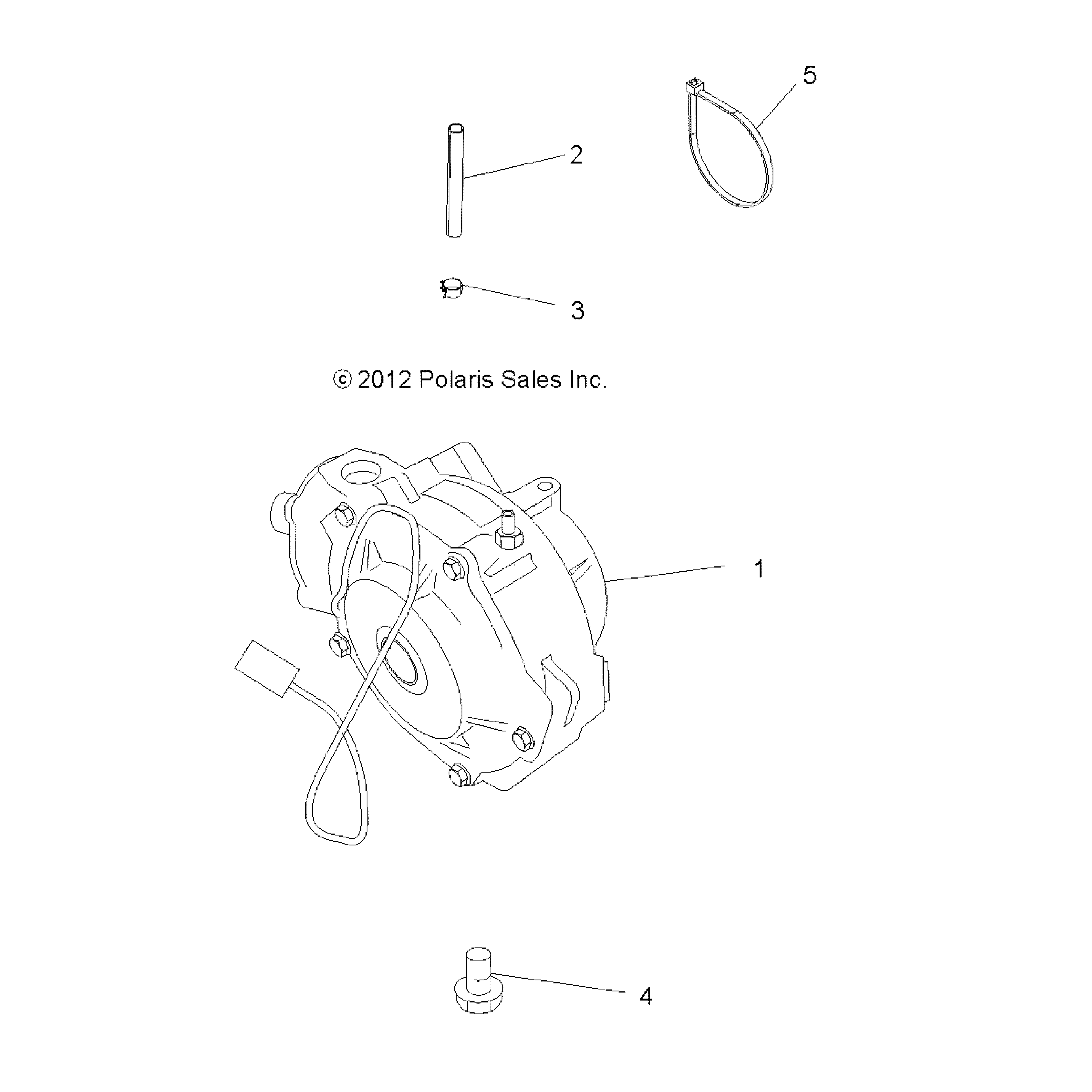 An Image of a Genuine Polaris Parts Schematic Diagram showing the schematic - DRIVE TRAIN: FRONT GEARCASE MOUNTING - 2017 POLARIS SPORTSMAN 570 EFI X2 EPS