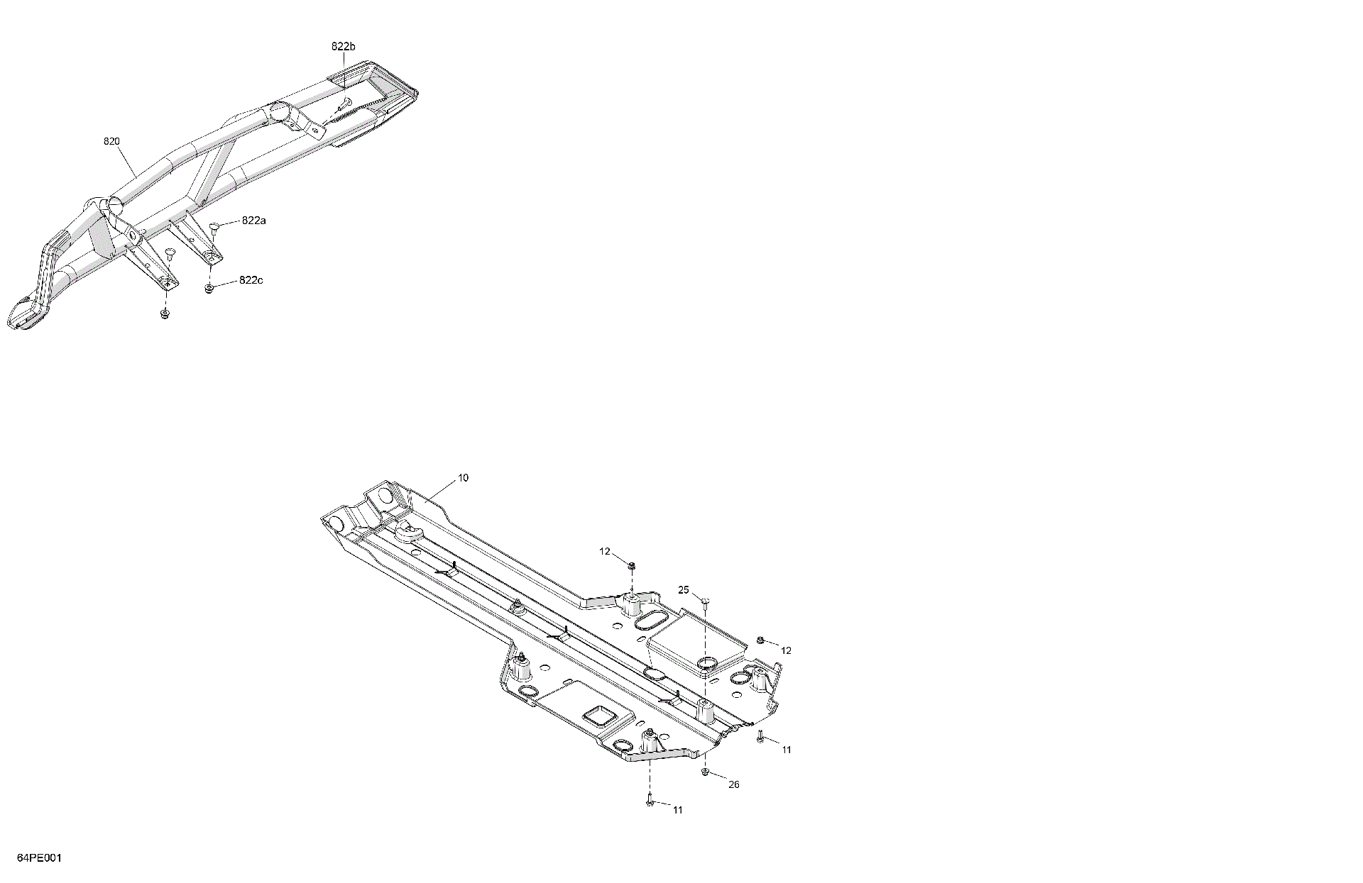 An Image of a Genuine Can-Am Parts Schematic Diagram showing the schematic - BODY - SKID PLATE AND BUMPER