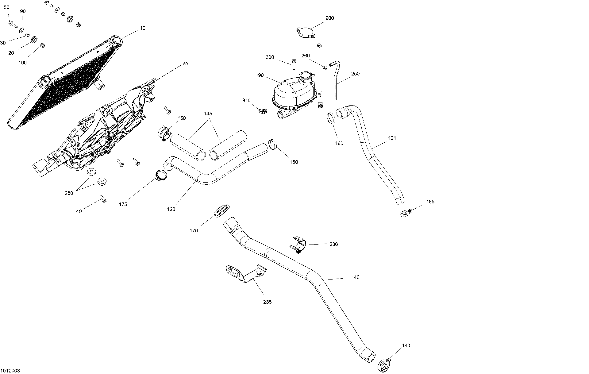 An Image of a Genuine Can-Am Parts Schematic Diagram showing the schematic - COOLING - SYSTEM