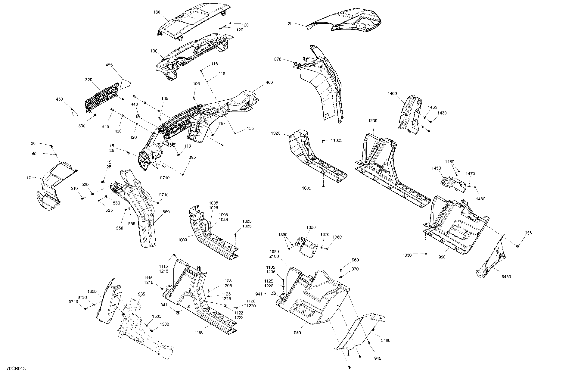 An Image of a Genuine Can-Am Parts Schematic Diagram showing the schematic - BODY - SYSTEM