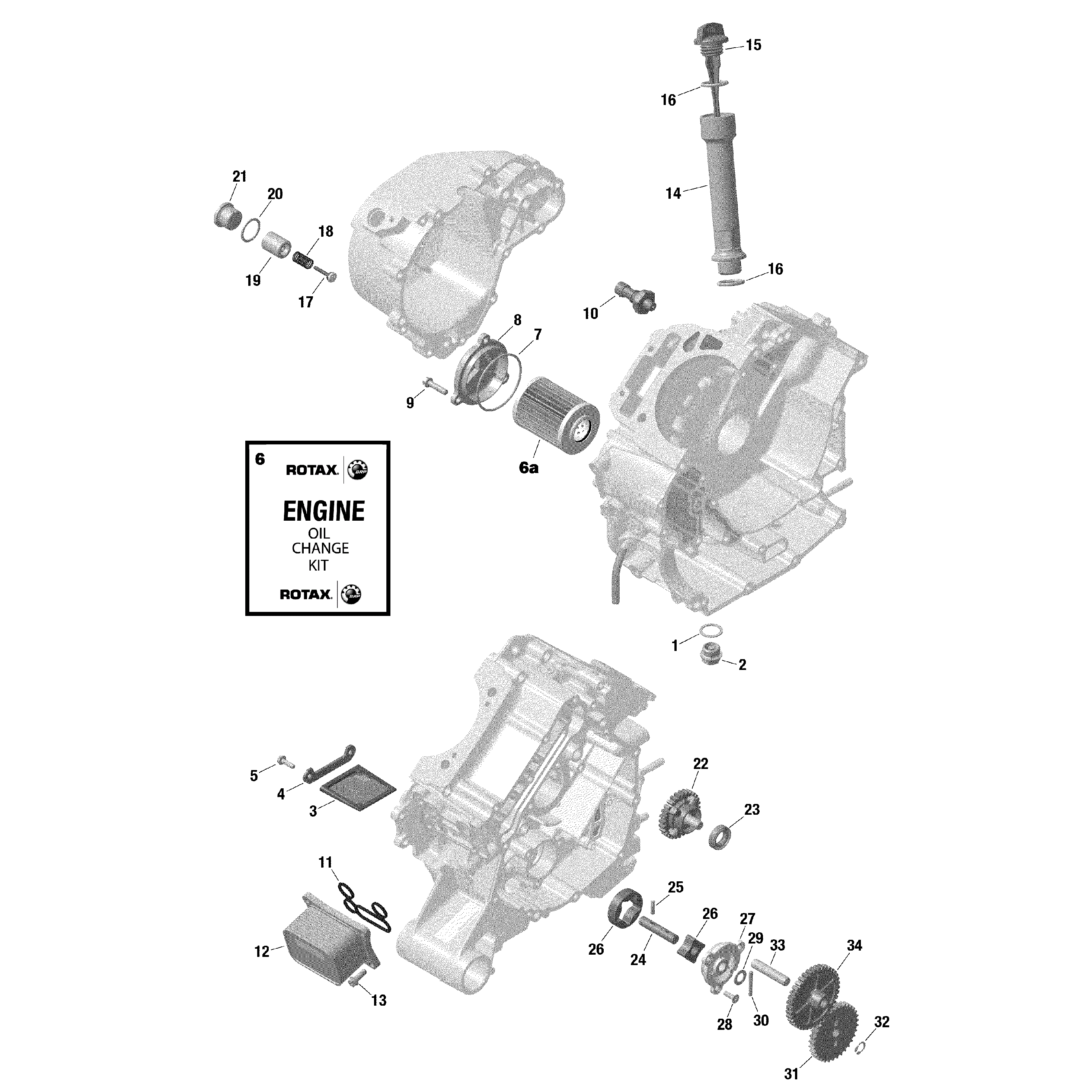 An Image of a Genuine Can-Am Parts Schematic Diagram showing the schematic - ROTAX - ENGINE LUBRICATION