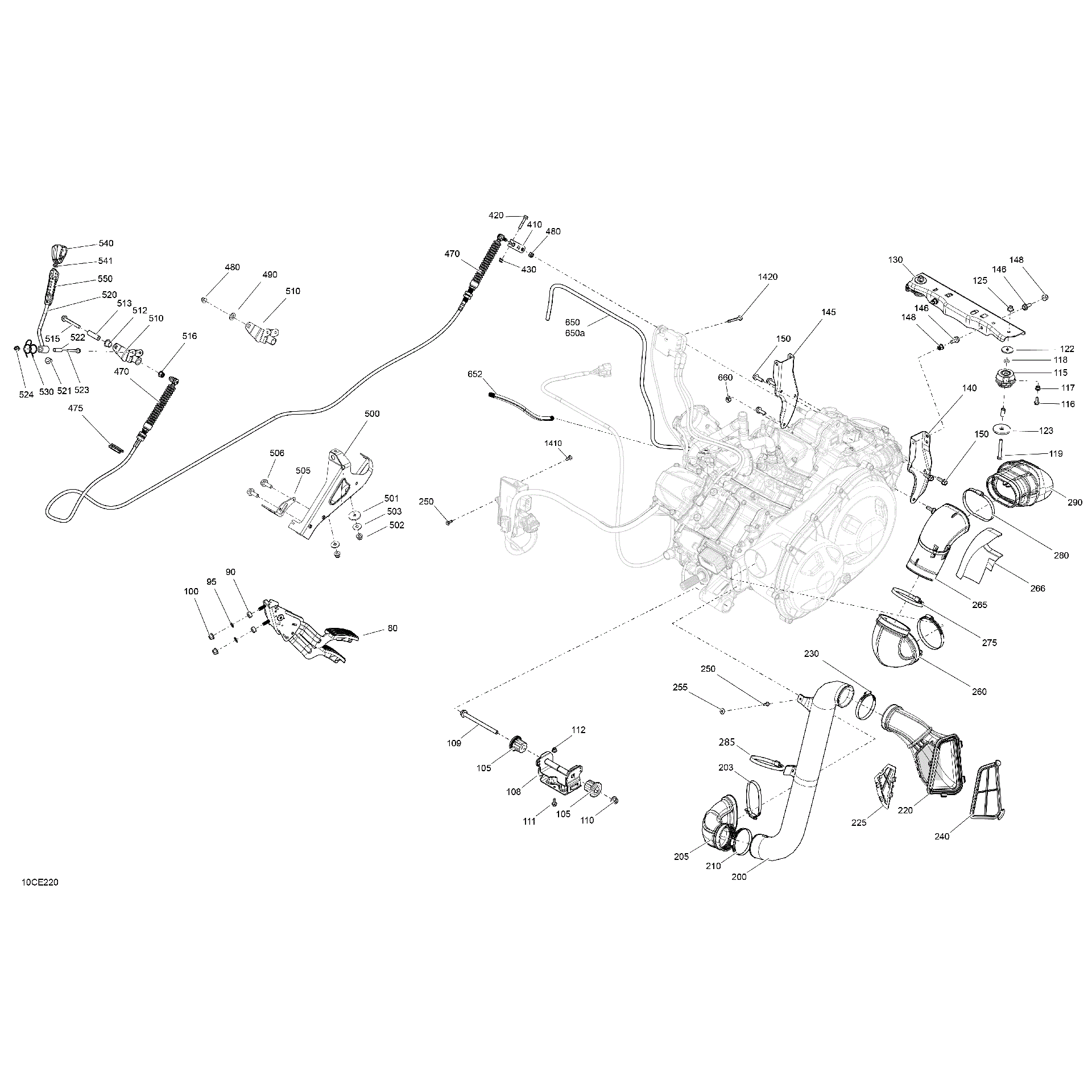 An Image of a Genuine Can-Am Parts Schematic Diagram showing the schematic - ENGINE - SYSTEM
