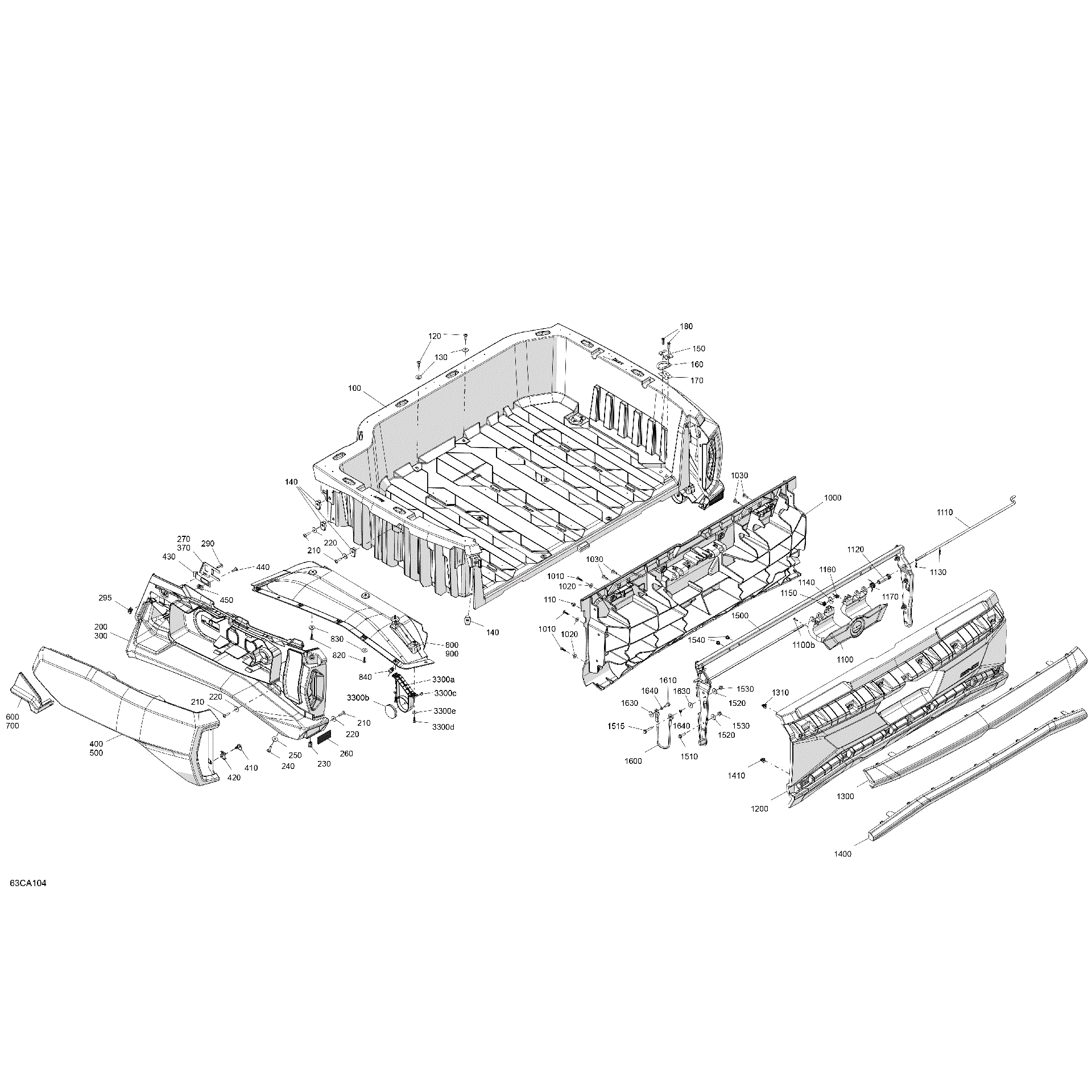An Image of a Genuine Can-Am Parts Schematic Diagram showing the schematic - BODY - CARGO - UPPER SECTION