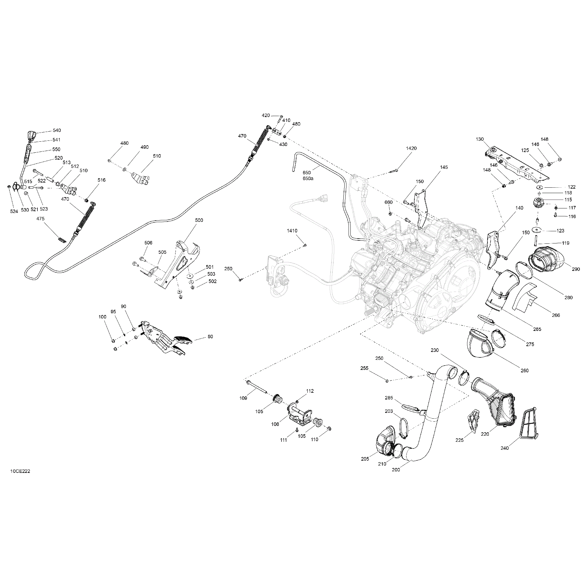 An Image of a Genuine Can-Am Parts Schematic Diagram showing the schematic - ENGINE - SYSTEM