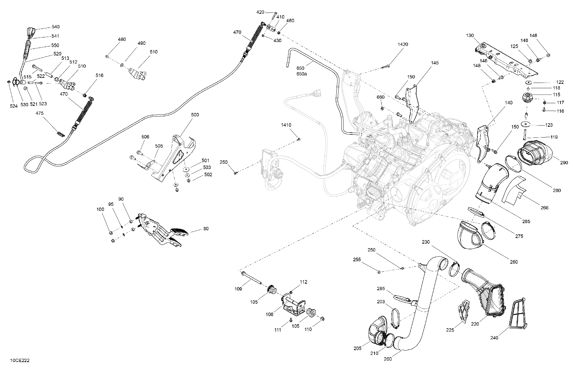 An Image of a Genuine Can-Am Parts Schematic Diagram showing the schematic - ENGINE - SYSTEM