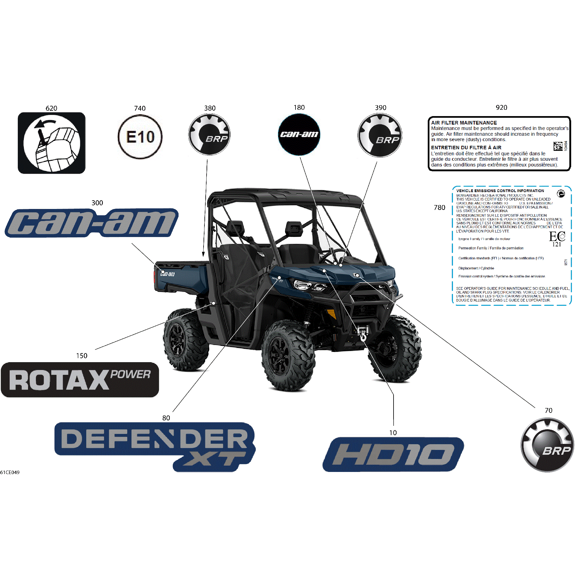 An Image of a Genuine Can-Am Parts Schematic Diagram showing the schematic - BODY - DECALS