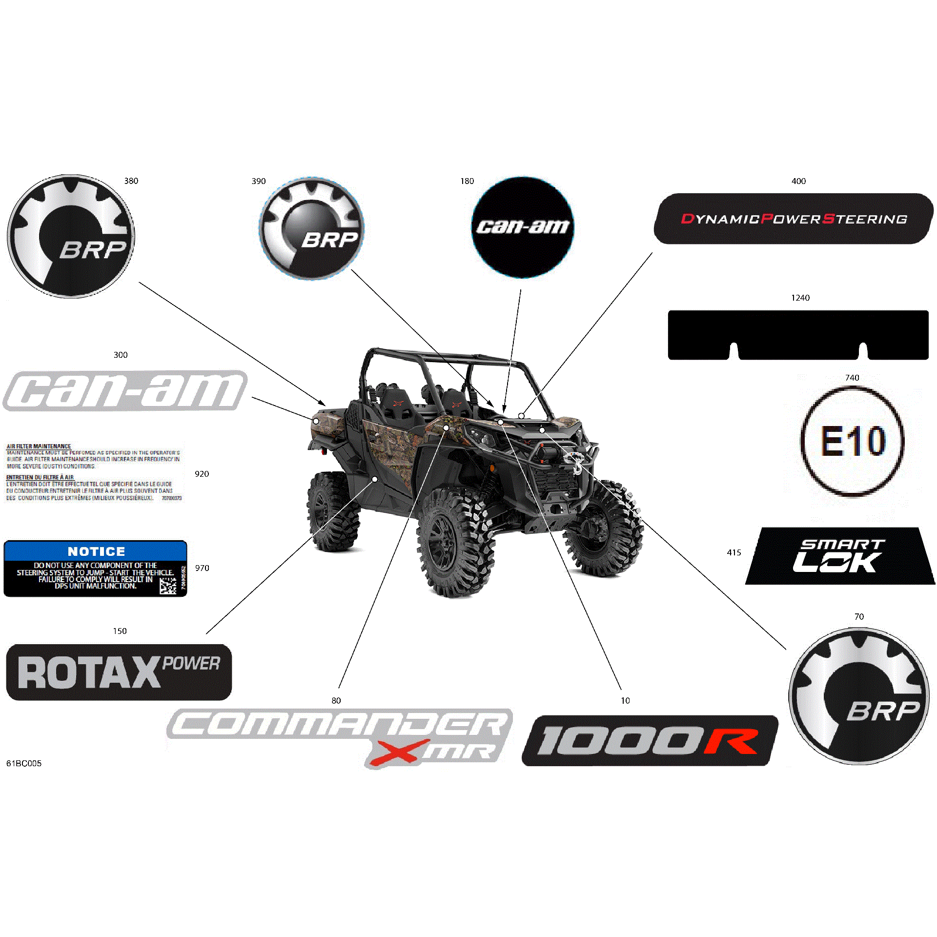 An Image of a Genuine Can-Am Parts Schematic Diagram showing the schematic - BODY - DECALS