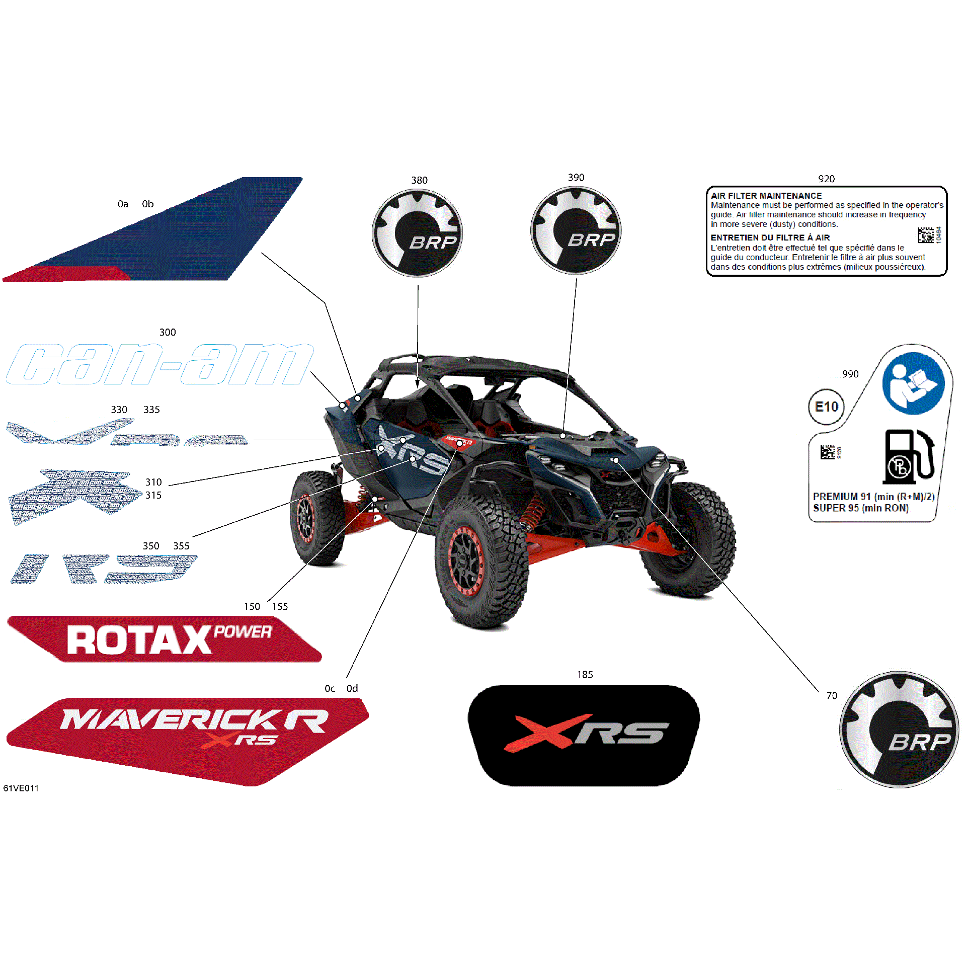 An Image of a Genuine Can-Am Parts Schematic Diagram showing the schematic - BODY - DECALS