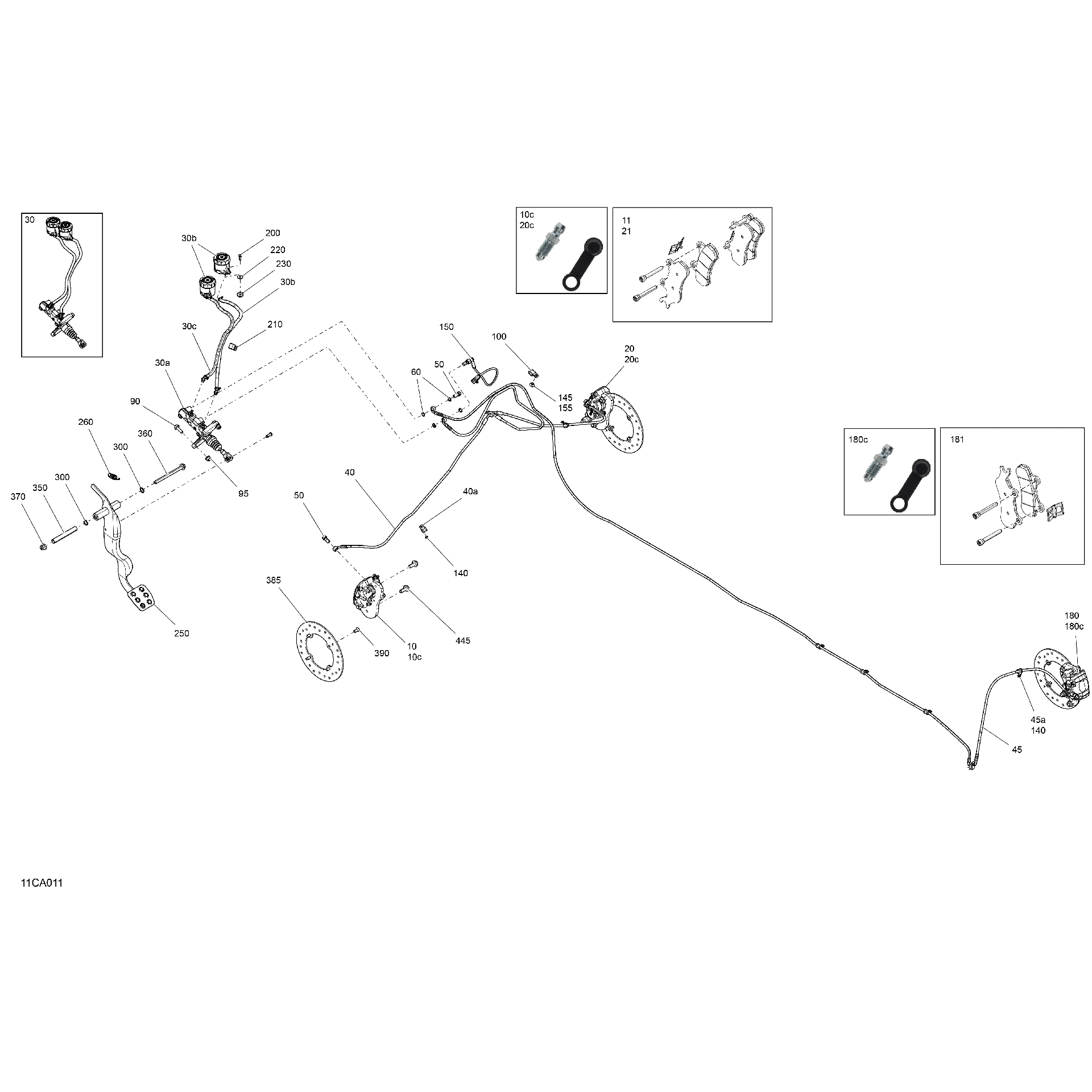 An Image of a Genuine Can-Am Parts Schematic Diagram showing the schematic - MECHANIC - BRAKES