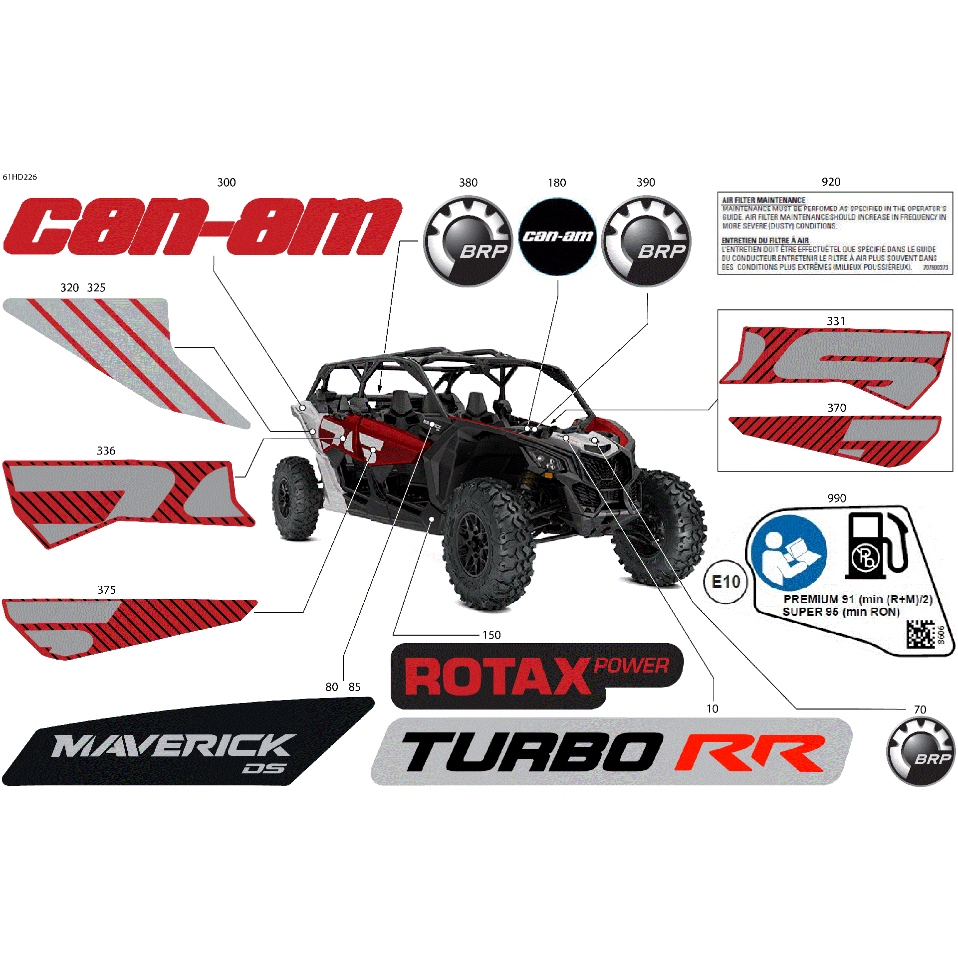 An Image of a Genuine Can-Am Parts Schematic Diagram showing the schematic - BODY - DECALS