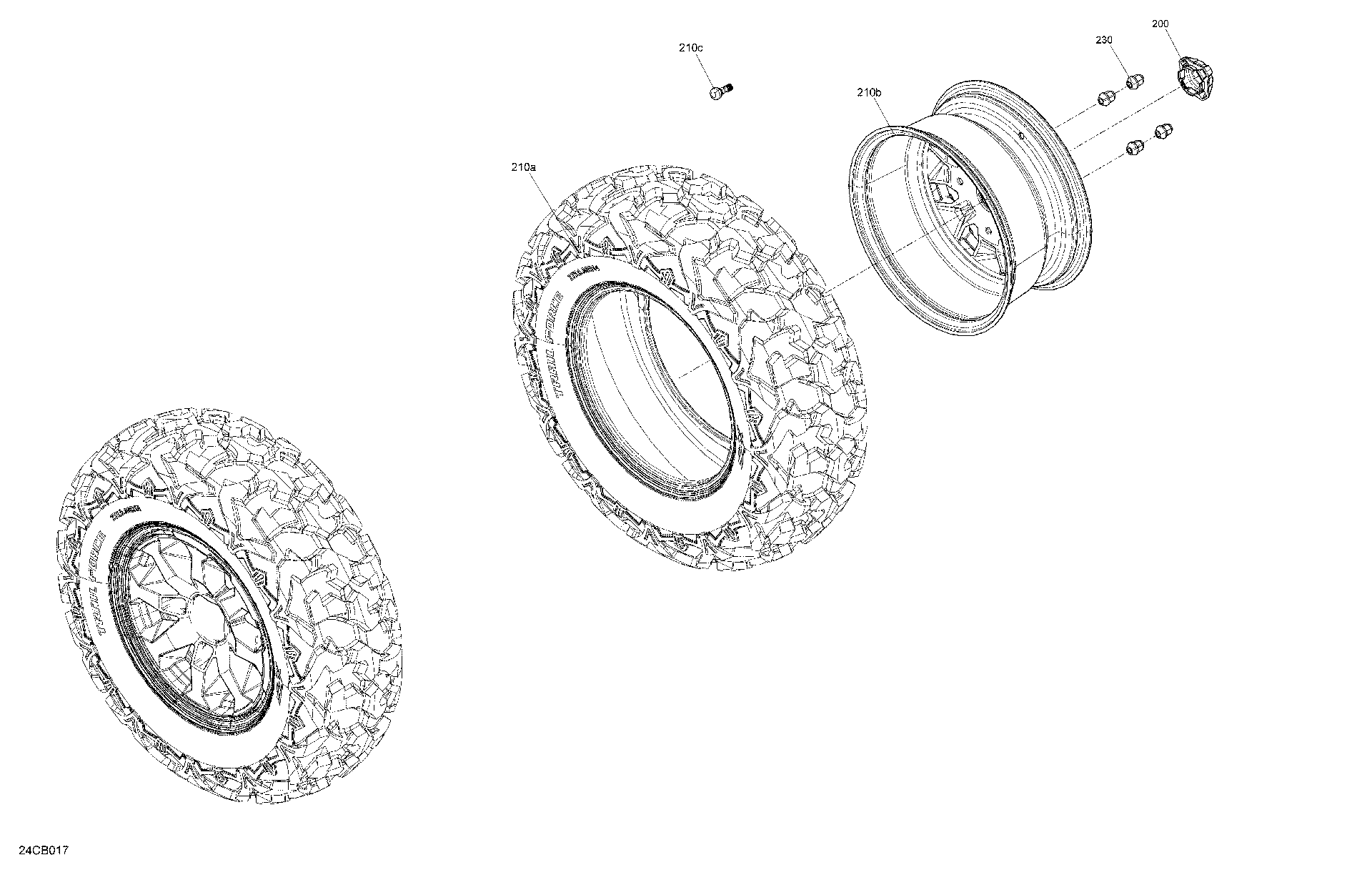 An Image of a Genuine Can-Am Parts Schematic Diagram showing the schematic - DRIVE - FRONT WHEELS