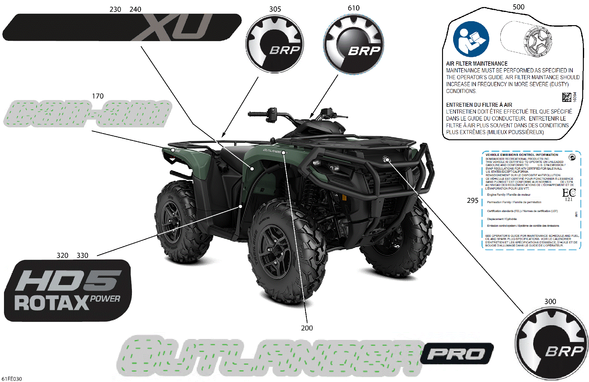 An Image of a Genuine Can-Am Parts Schematic Diagram showing the schematic - BODY - FEATURE DECALS