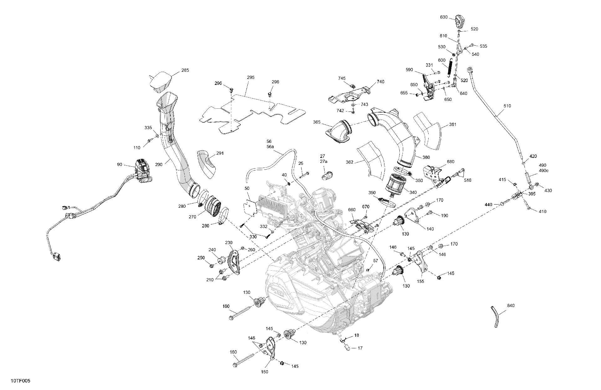 An Image of a Genuine Can-Am Parts Schematic Diagram showing the schematic - ENGINE - SYSTEM