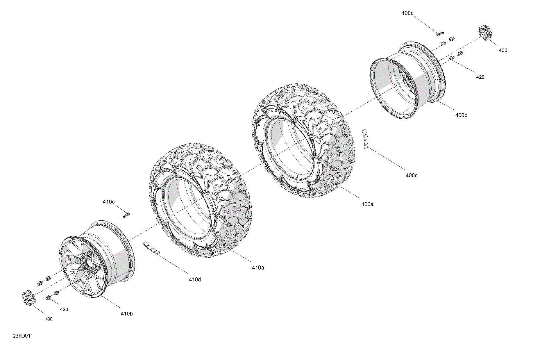An Image of a Genuine Can-Am Parts Schematic Diagram showing the schematic - DRIVE - REAR WHEELS
